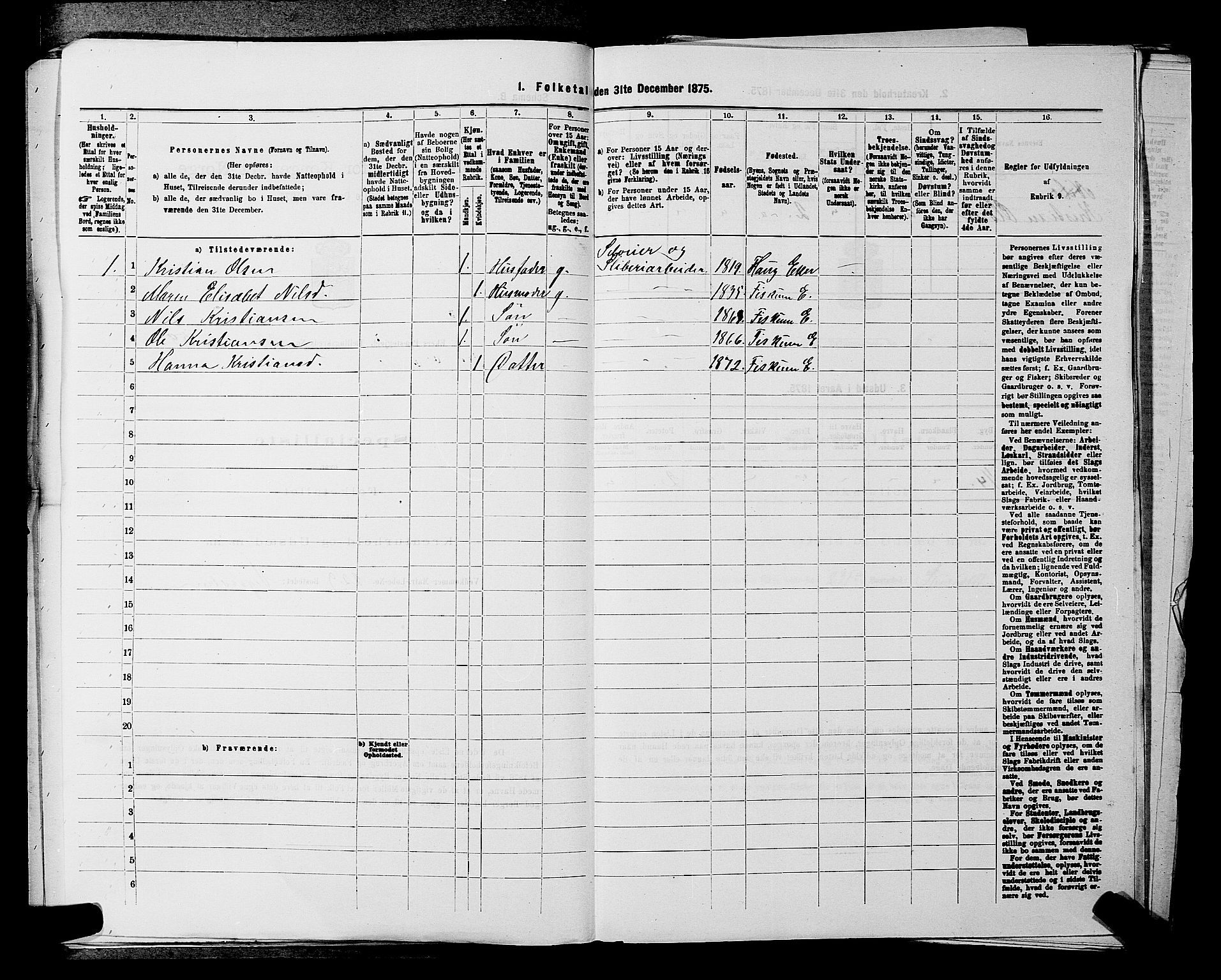 SAKO, 1875 census for 0624P Eiker, 1875, p. 4951
