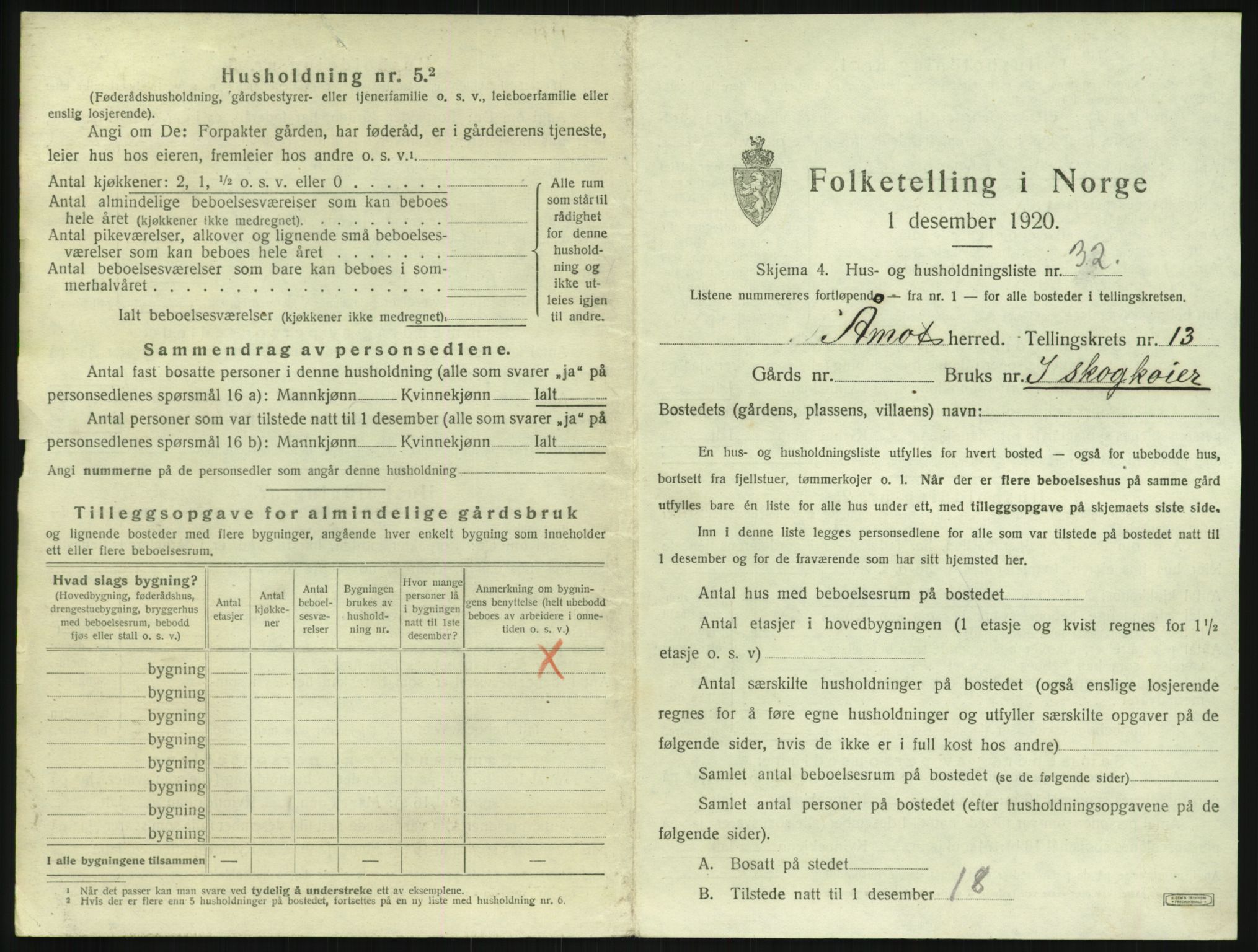 SAH, 1920 census for Åmot, 1920, p. 1585