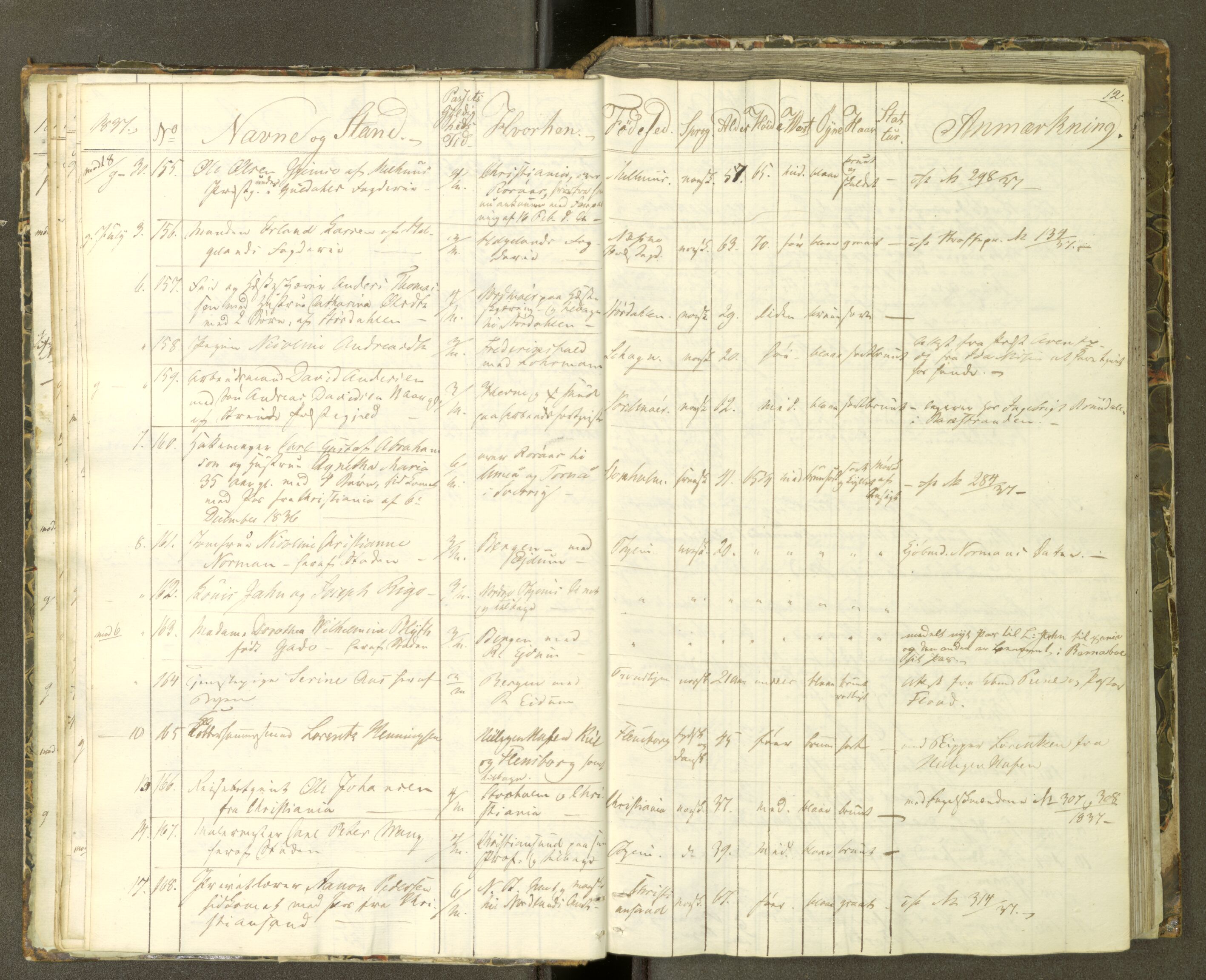 Trondheim politikammer, AV/SAT-A-1887/1/30/L0007: Passprotokoll. Første del:utstedtete pass. Andre del :innleverte/fornyede, 1837-1840, p. 11b-12a