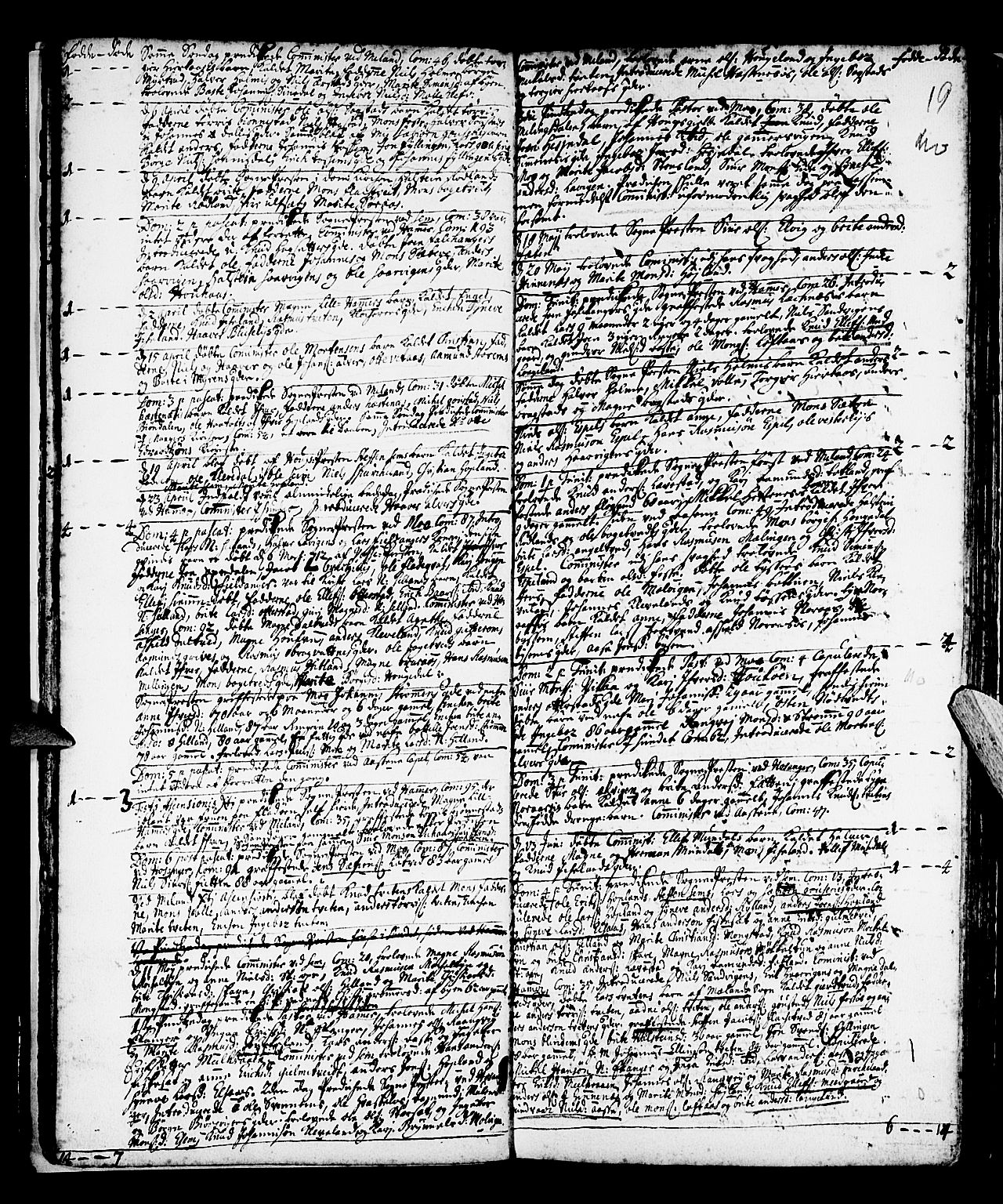 Hamre sokneprestembete, SAB/A-75501/H/Ha/Haa/Haaa/L0003: Parish register (official) no. A 3, 1708-1726, p. 19