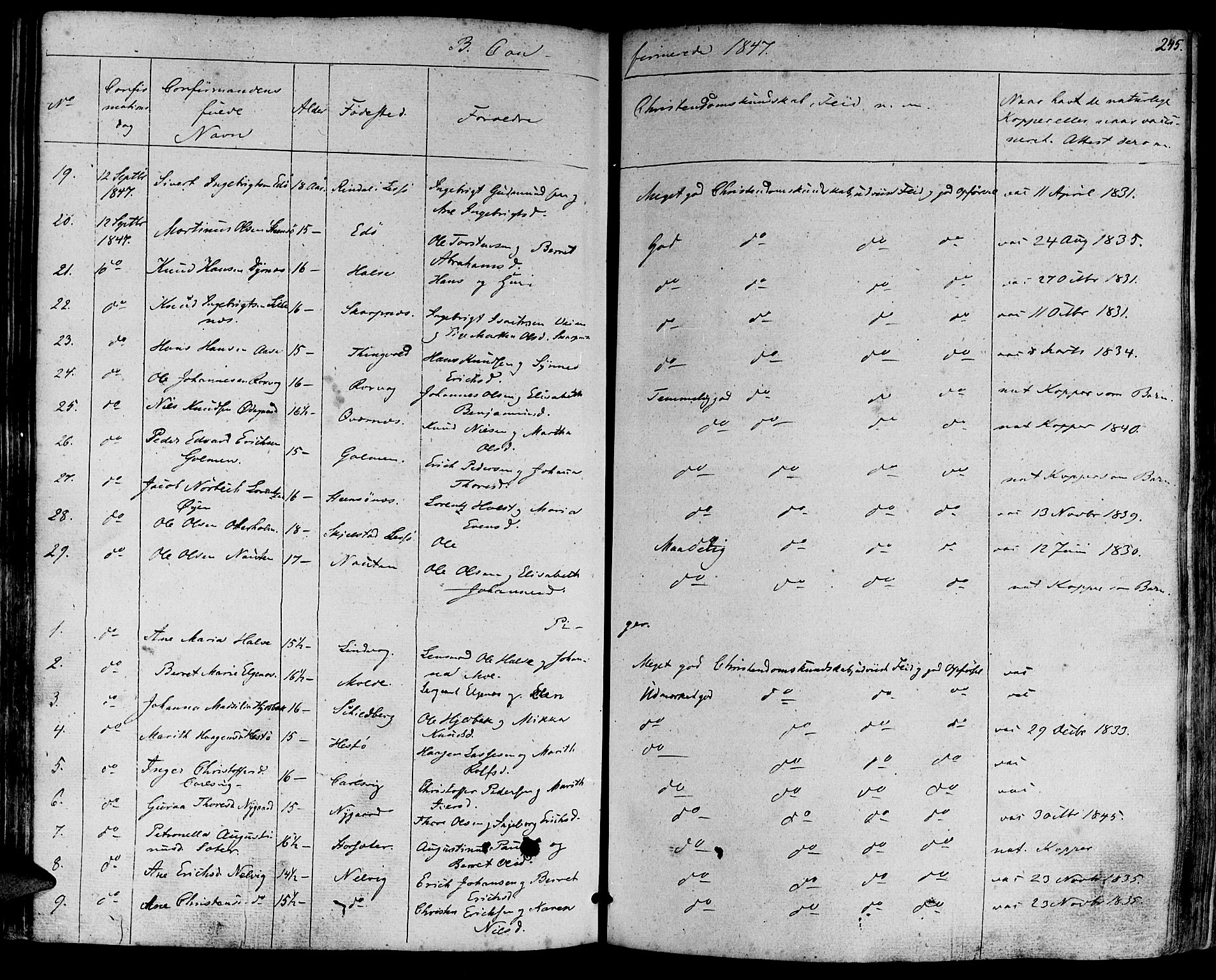 Ministerialprotokoller, klokkerbøker og fødselsregistre - Møre og Romsdal, AV/SAT-A-1454/581/L0936: Parish register (official) no. 581A04, 1836-1852, p. 245