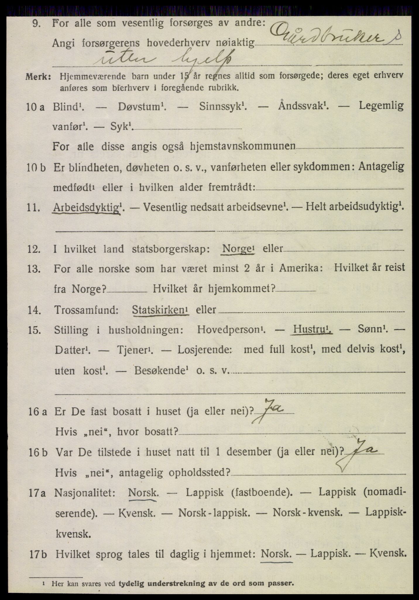 SAT, 1920 census for Brønnøy, 1920, p. 1847