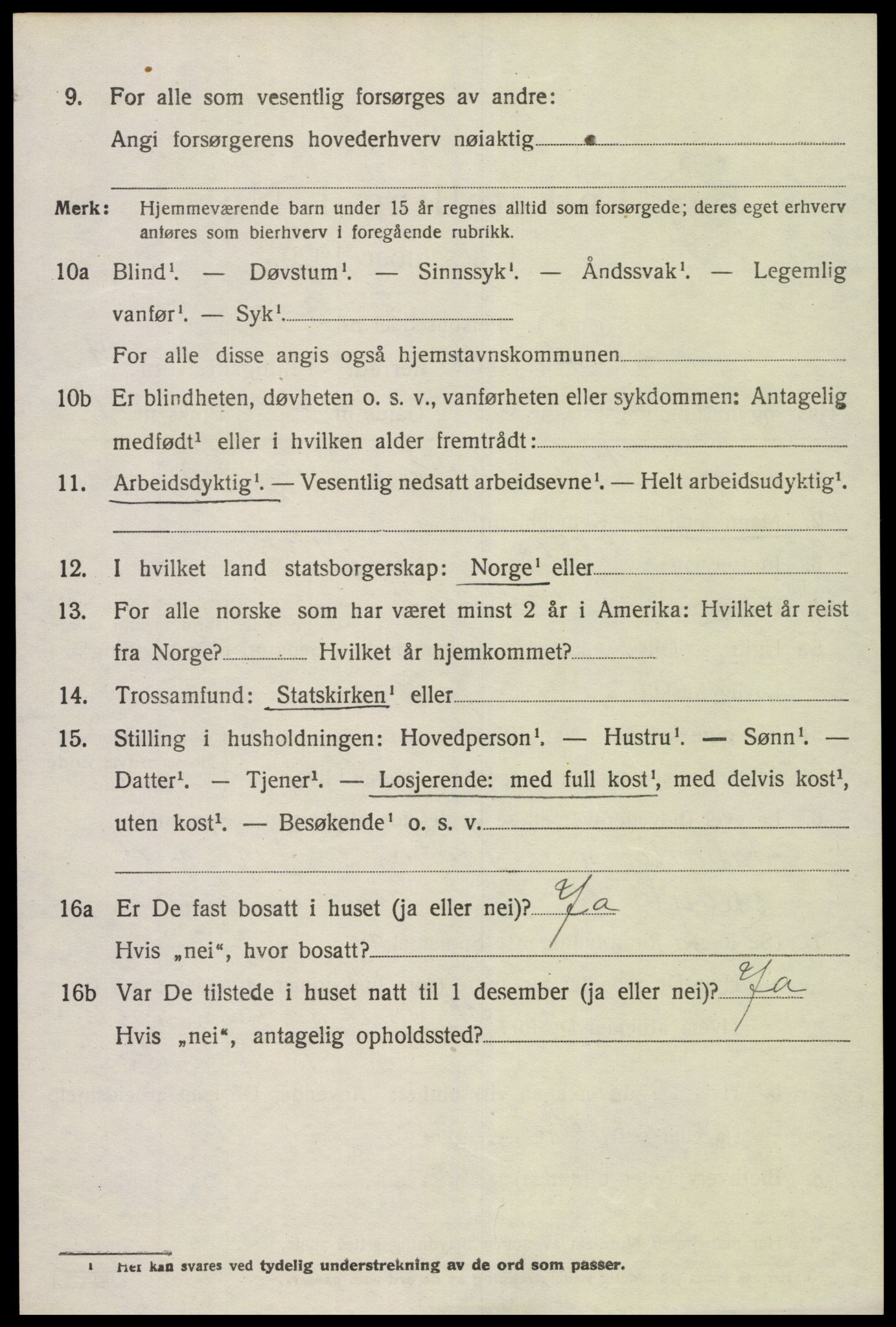 SAK, 1920 census for Froland, 1920, p. 3398