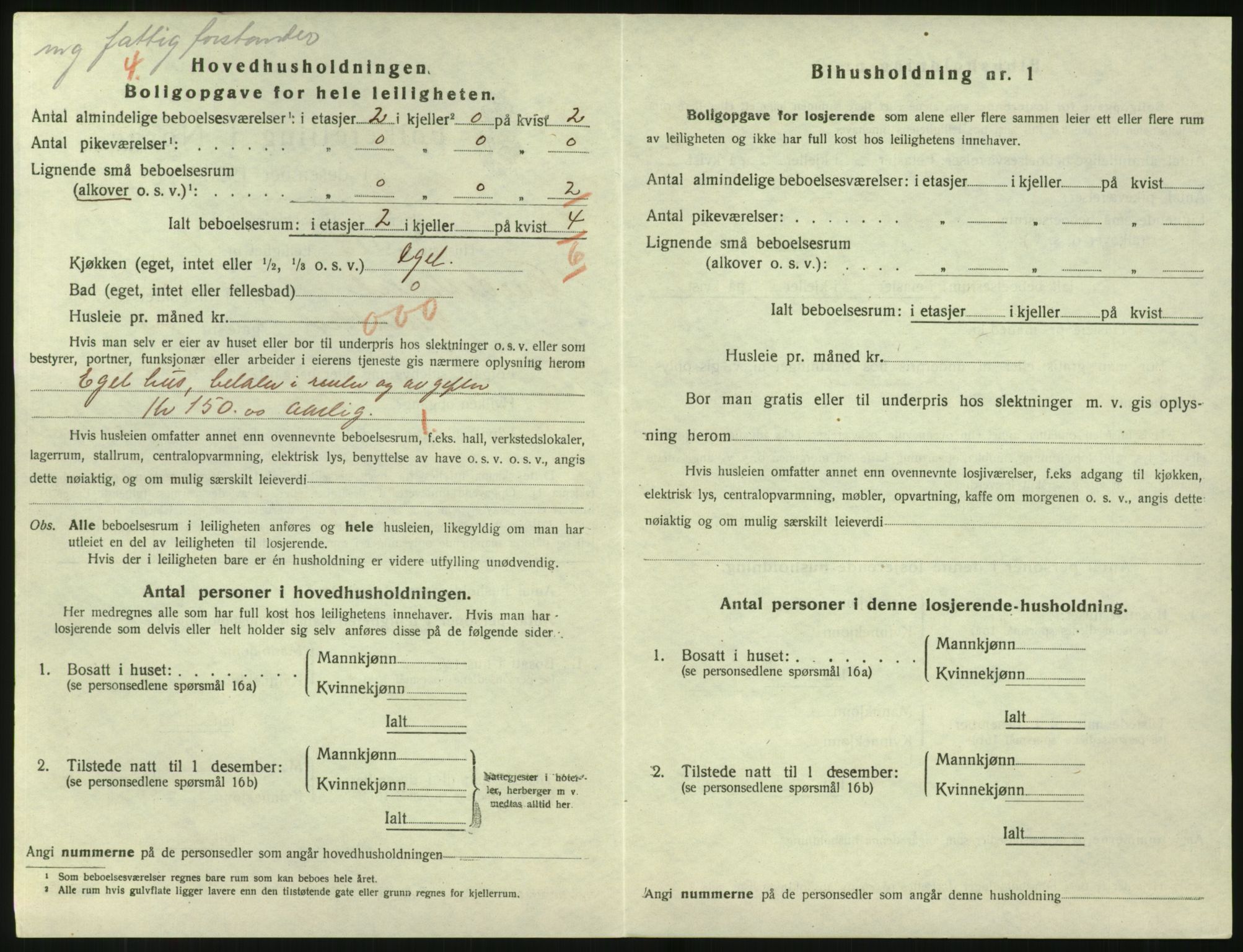 SAK, 1920 census for Tvedestrand, 1920, p. 1260