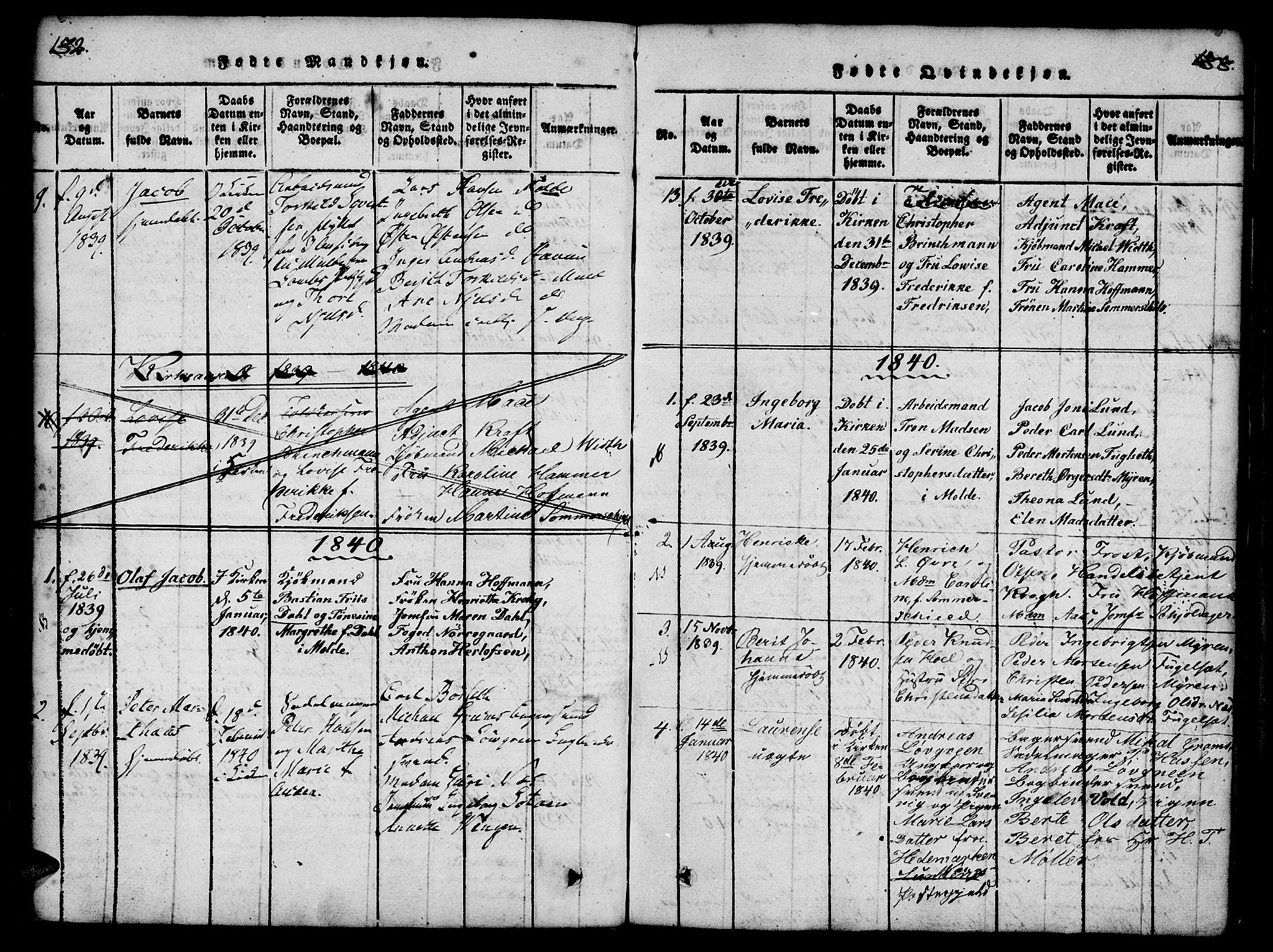 Ministerialprotokoller, klokkerbøker og fødselsregistre - Møre og Romsdal, SAT/A-1454/558/L0688: Parish register (official) no. 558A02, 1818-1843, p. 132-133