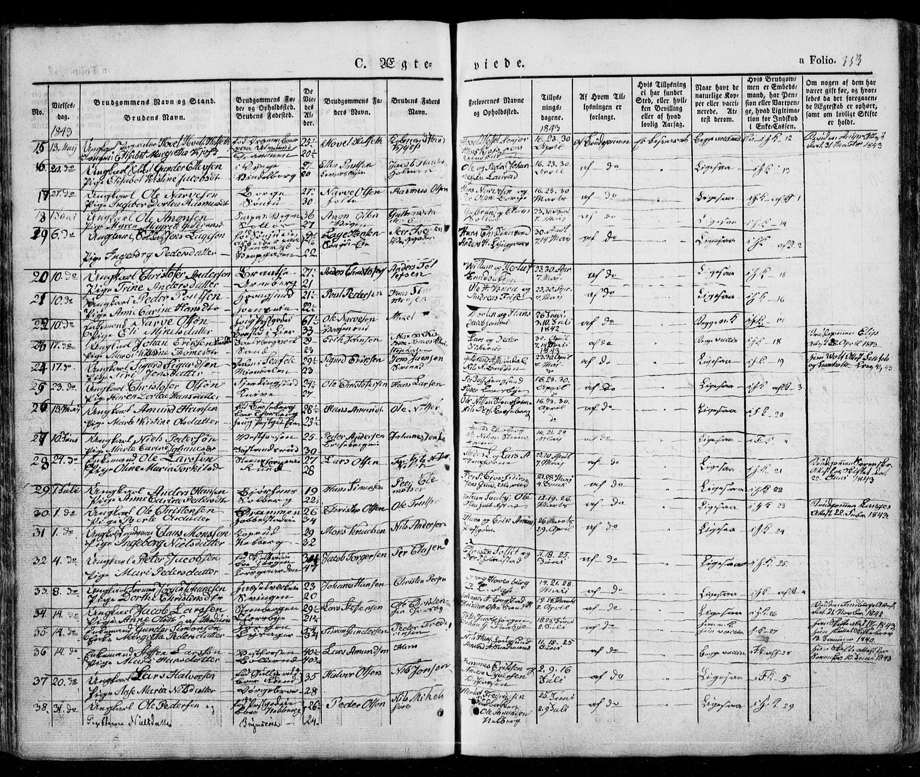Eiker kirkebøker, AV/SAKO-A-4/G/Ga/L0002: Parish register (copy) no. I 2, 1832-1856, p. 353