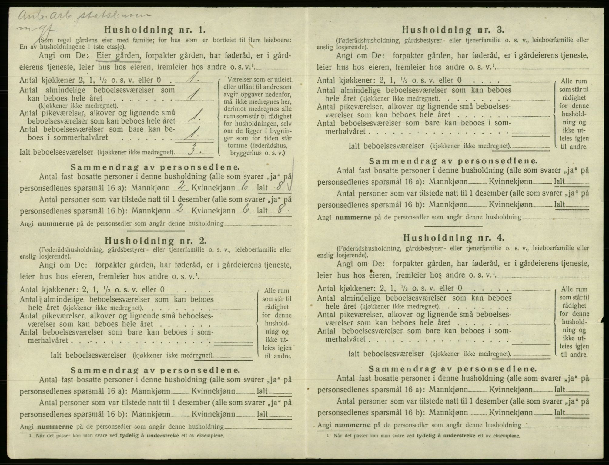 SAB, 1920 census for Samnanger, 1920, p. 94