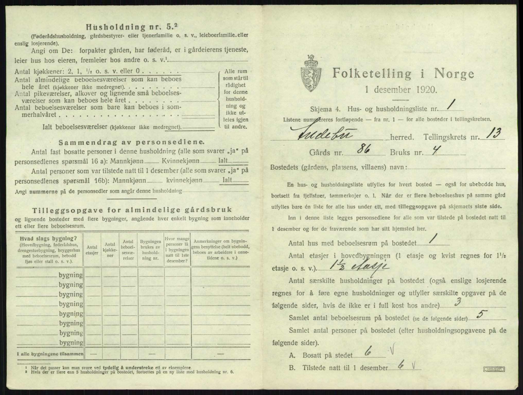 SAKO, 1920 census for Andebu, 1920, p. 725