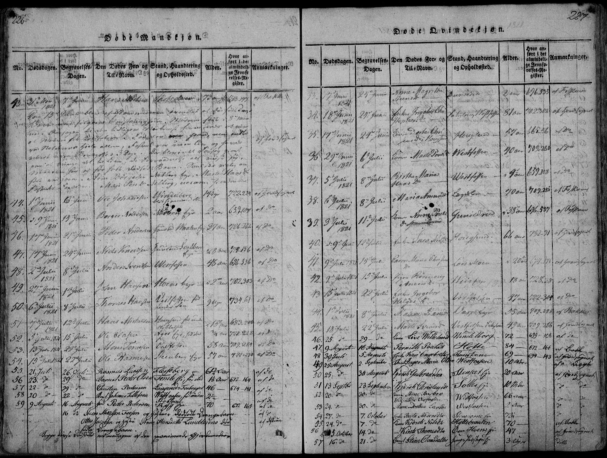 Eiker kirkebøker, SAKO/A-4/F/Fa/L0011: Parish register (official) no. I 11, 1814-1827, p. 226-227
