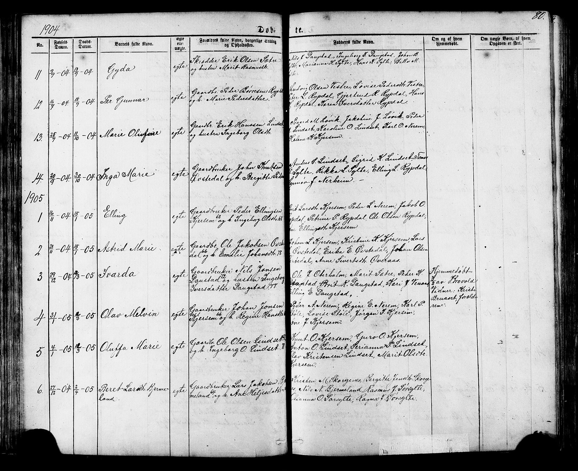 Ministerialprotokoller, klokkerbøker og fødselsregistre - Møre og Romsdal, SAT/A-1454/541/L0547: Parish register (copy) no. 541C02, 1867-1921, p. 80