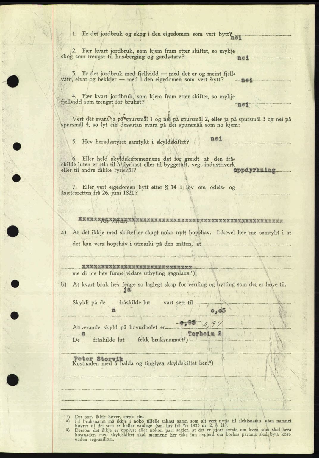 Nordre Sunnmøre sorenskriveri, AV/SAT-A-0006/1/2/2C/2Ca: Mortgage book no. A23, 1946-1947, Diary no: : 1943/1946