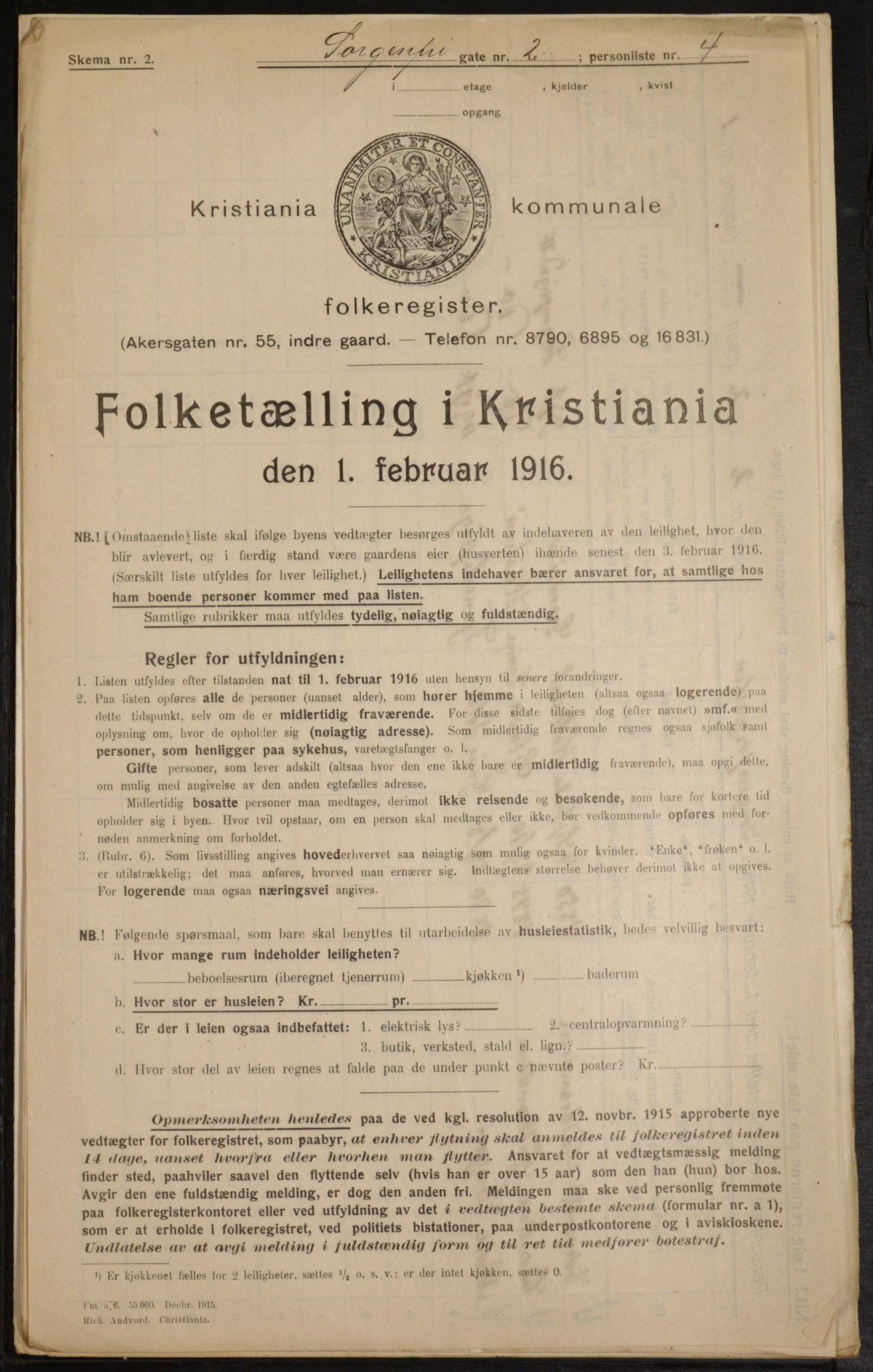 OBA, Municipal Census 1916 for Kristiania, 1916, p. 102285