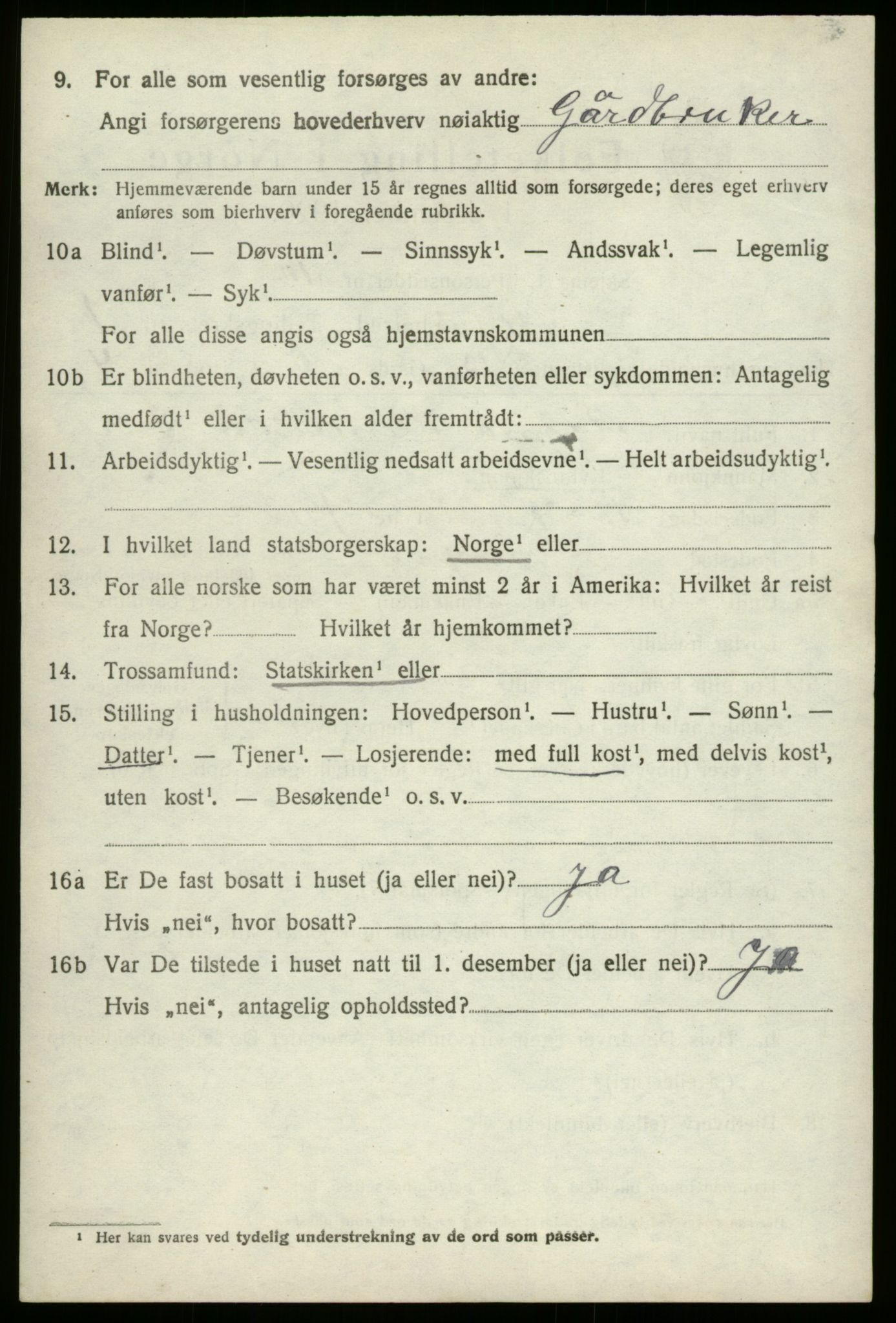 SAB, 1920 census for Stryn, 1920, p. 1069