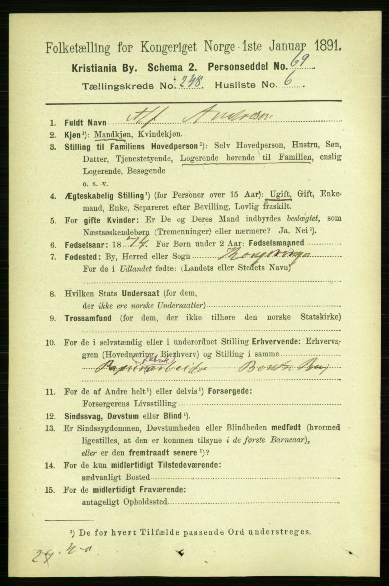 RA, 1891 census for 0301 Kristiania, 1891, p. 151292