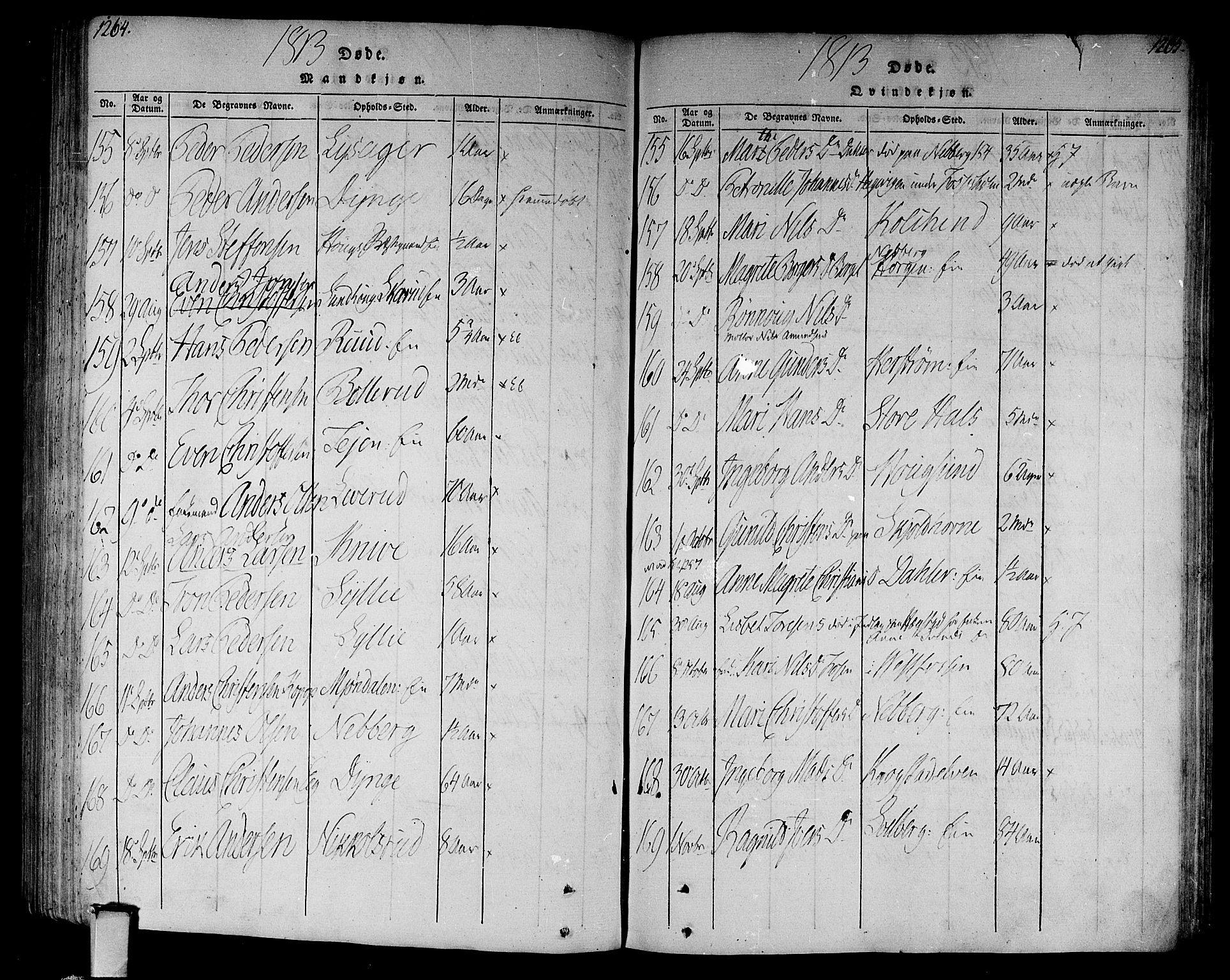 Eiker kirkebøker, AV/SAKO-A-4/F/Fa/L0010: Parish register (official) no. I 10, 1806-1815, p. 1264-1265