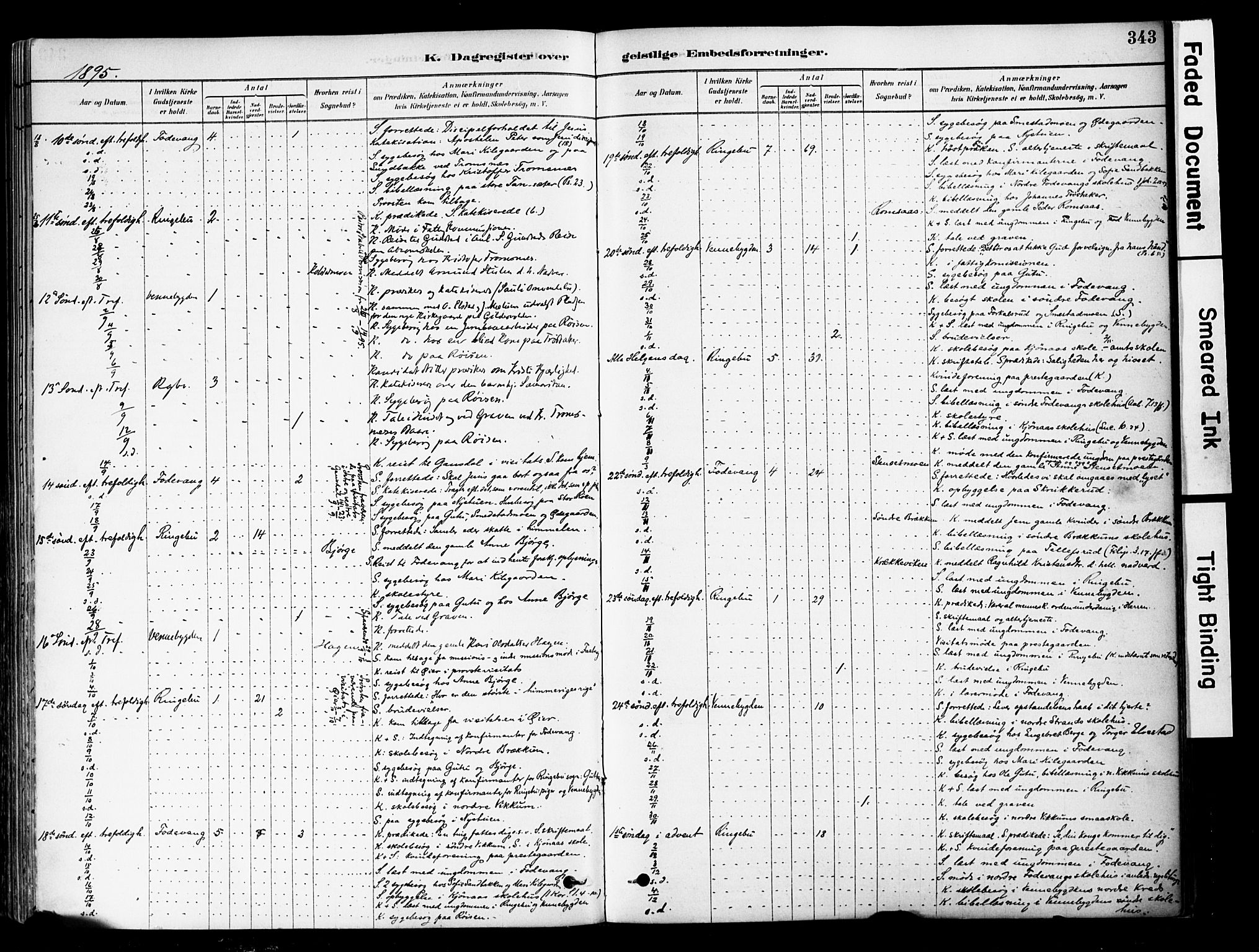 Ringebu prestekontor, AV/SAH-PREST-082/H/Ha/Haa/L0008: Parish register (official) no. 8, 1878-1898, p. 343