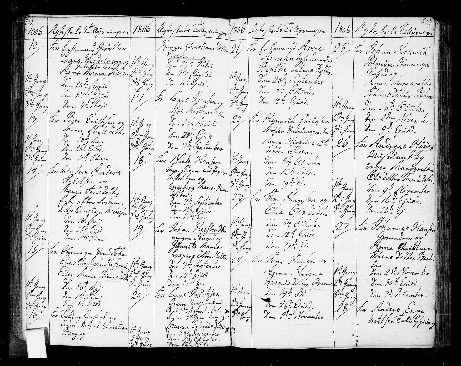 Oslo domkirke Kirkebøker, AV/SAO-A-10752/F/Fa/L0005: Parish register (official) no. 5, 1787-1806, p. 812-813