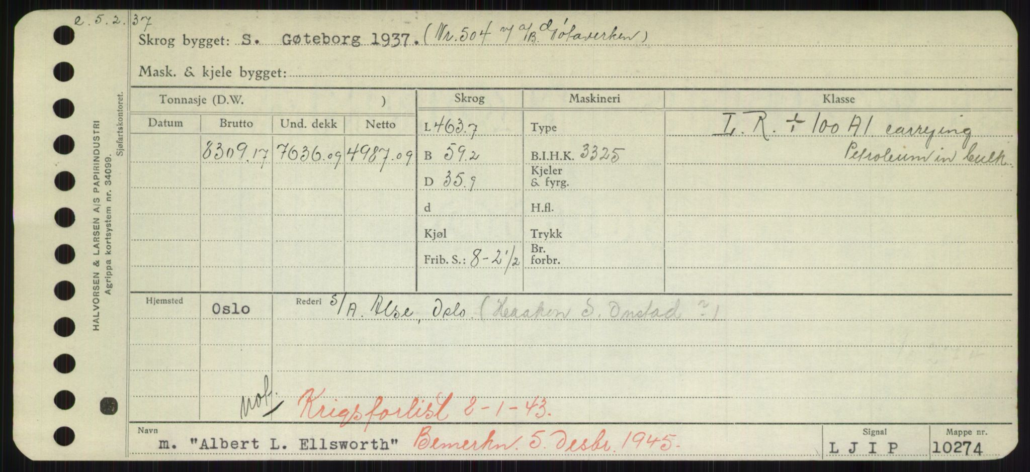 Sjøfartsdirektoratet med forløpere, Skipsmålingen, RA/S-1627/H/Hd/L0001: Fartøy, A-Anv, p. 251