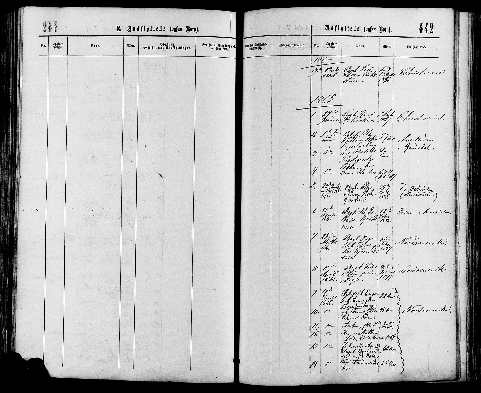 Sør-Fron prestekontor, SAH/PREST-010/H/Ha/Haa/L0002: Parish register (official) no. 2, 1864-1880, p. 442