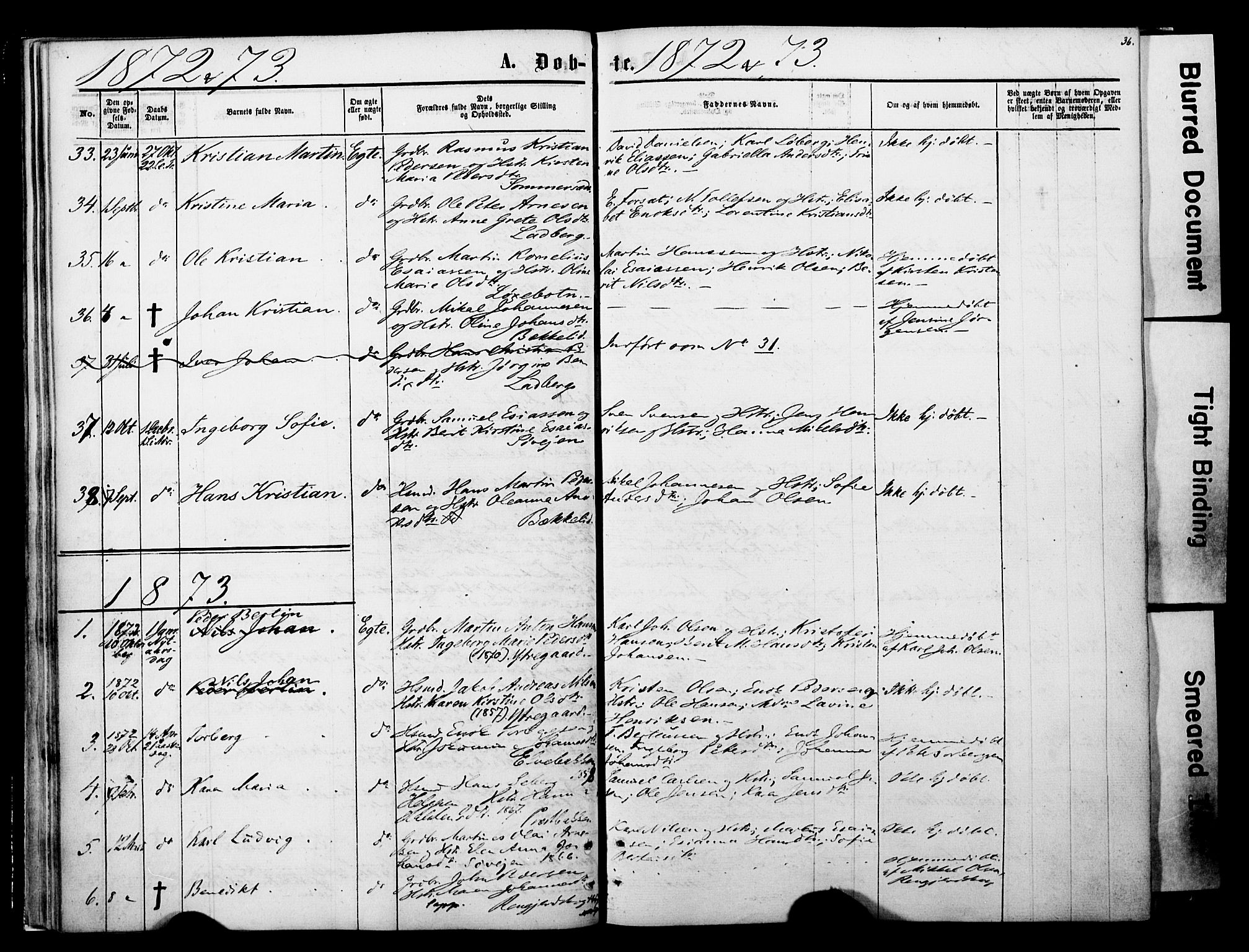 Ibestad sokneprestembete, SATØ/S-0077/H/Ha/Haa/L0013kirke: Parish register (official) no. 13, 1865-1879, p. 36