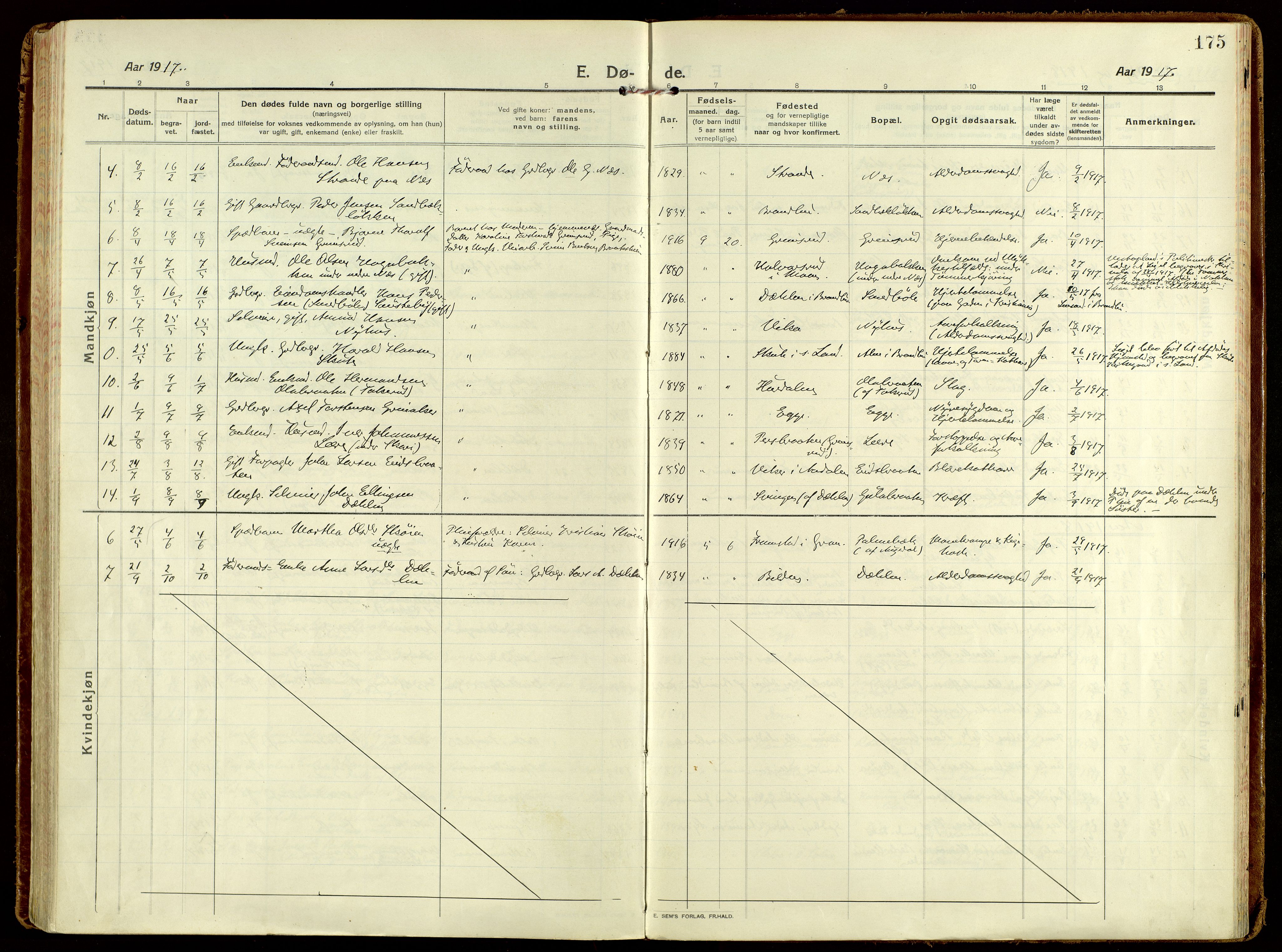 Brandbu prestekontor, AV/SAH-PREST-114/H/Ha/Haa/L0004: Parish register (official) no. 4, 1913-1923, p. 175