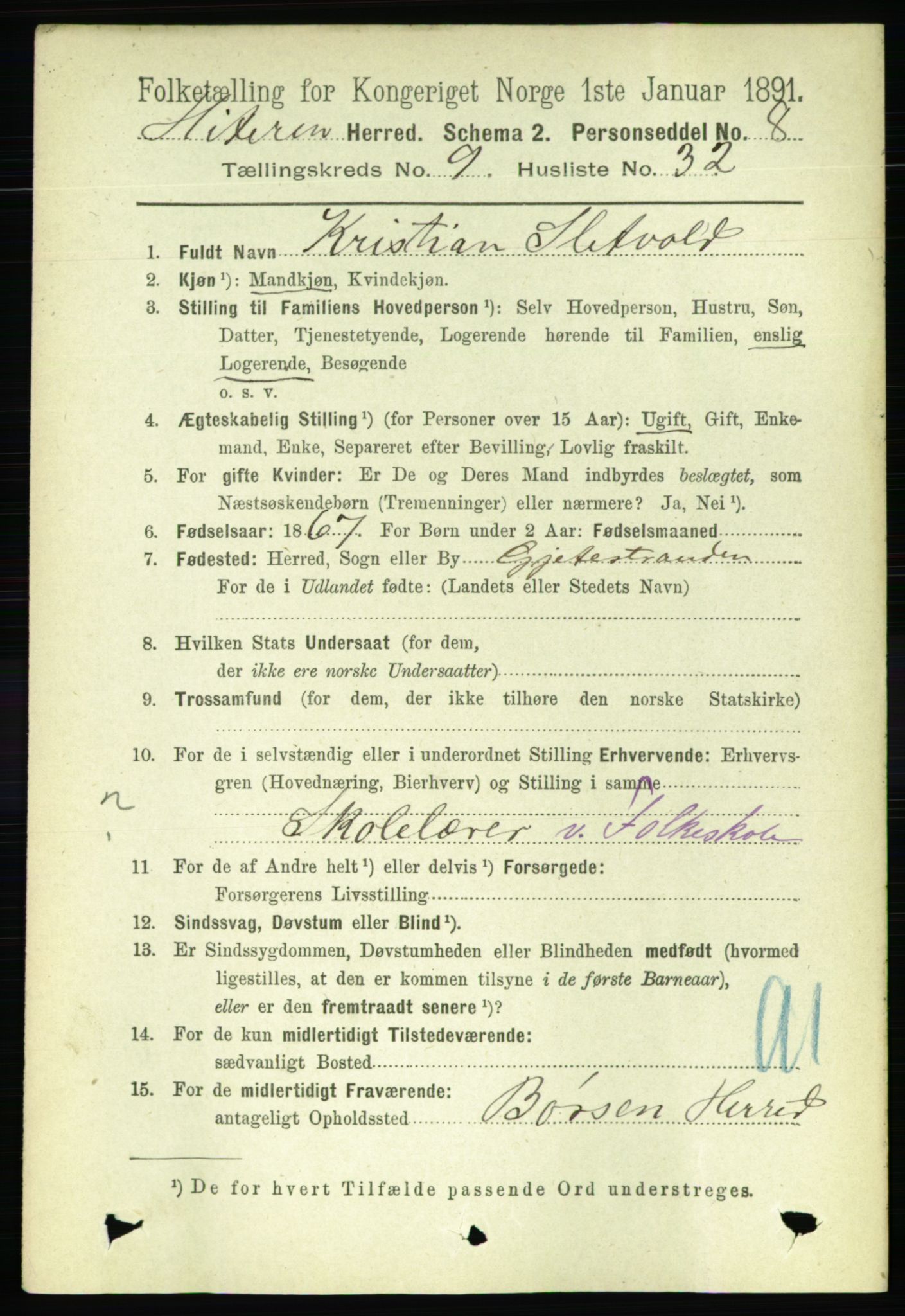 RA, 1891 census for 1617 Hitra, 1891, p. 1982