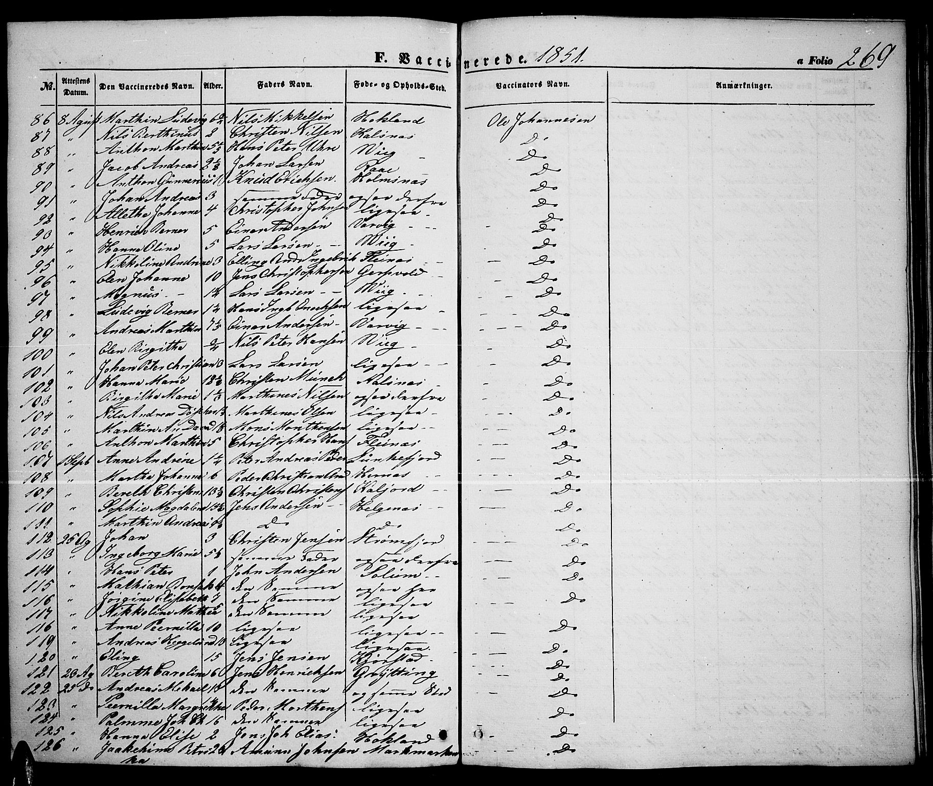 Ministerialprotokoller, klokkerbøker og fødselsregistre - Nordland, AV/SAT-A-1459/888/L1265: Parish register (copy) no. 888C03, 1850-1863, p. 269