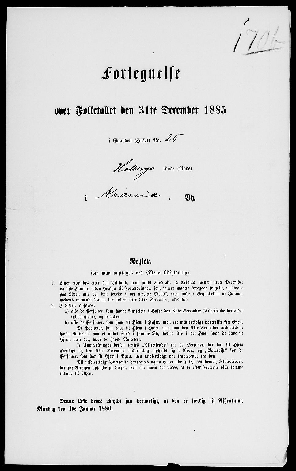 RA, 1885 census for 0301 Kristiania, 1885, p. 2814