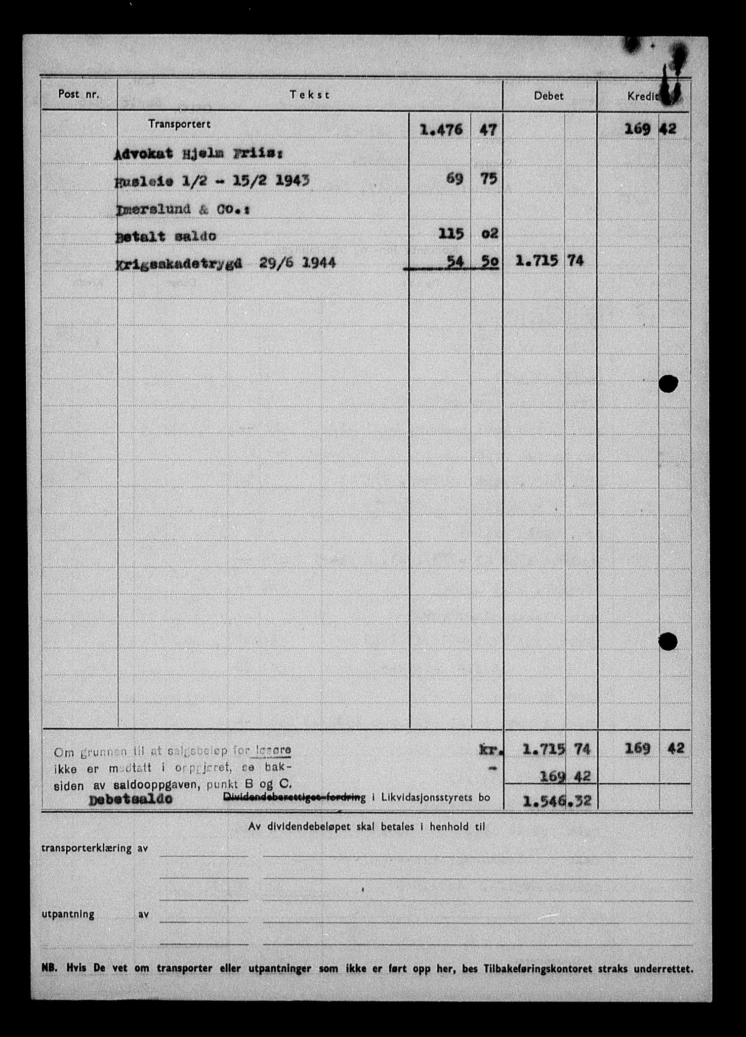 Justisdepartementet, Tilbakeføringskontoret for inndratte formuer, AV/RA-S-1564/H/Hc/Hcc/L0964: --, 1945-1947, p. 6