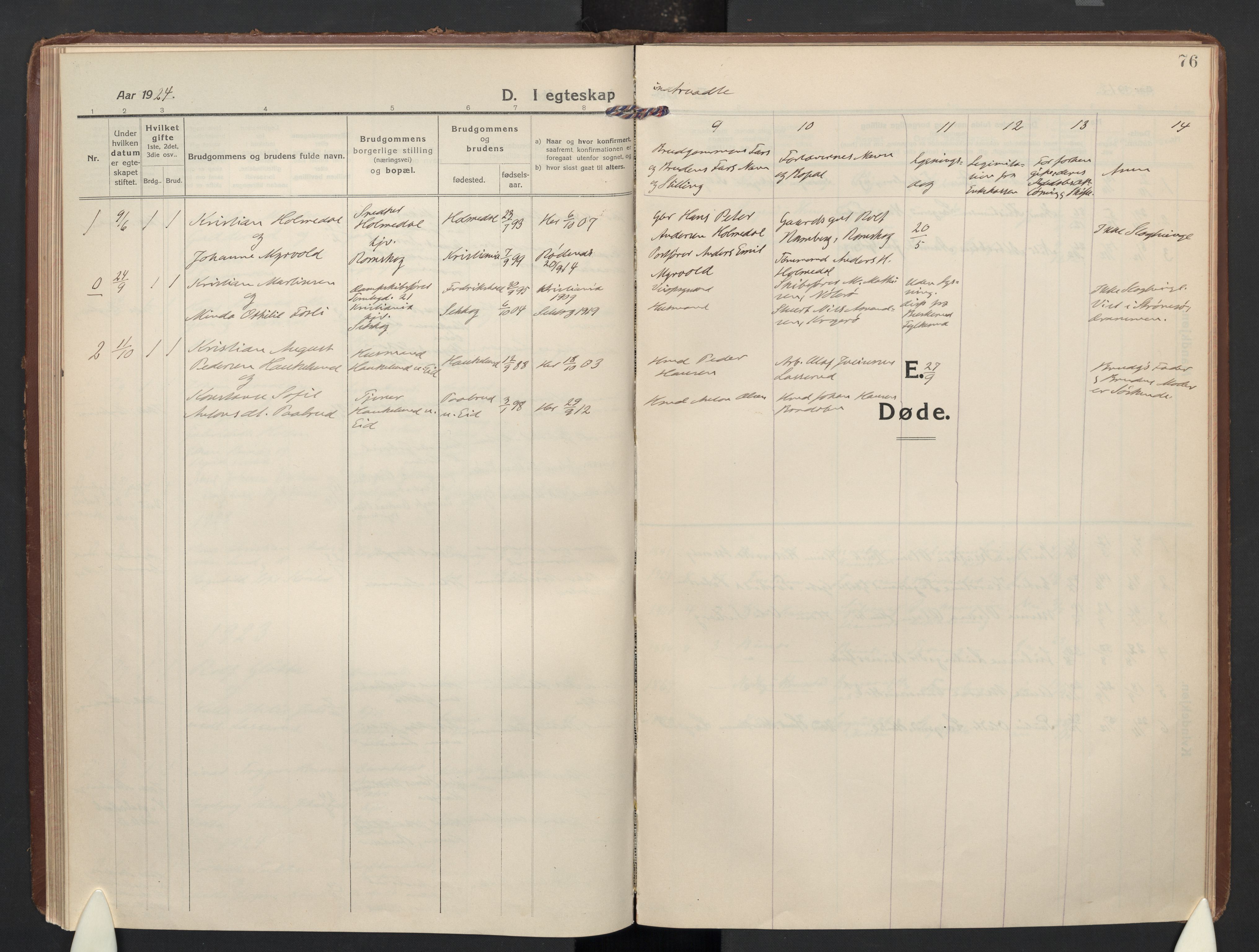 Høland prestekontor Kirkebøker, AV/SAO-A-10346a/F/Fc: Parish register (official) no. III 4, 1912-1924, p. 76