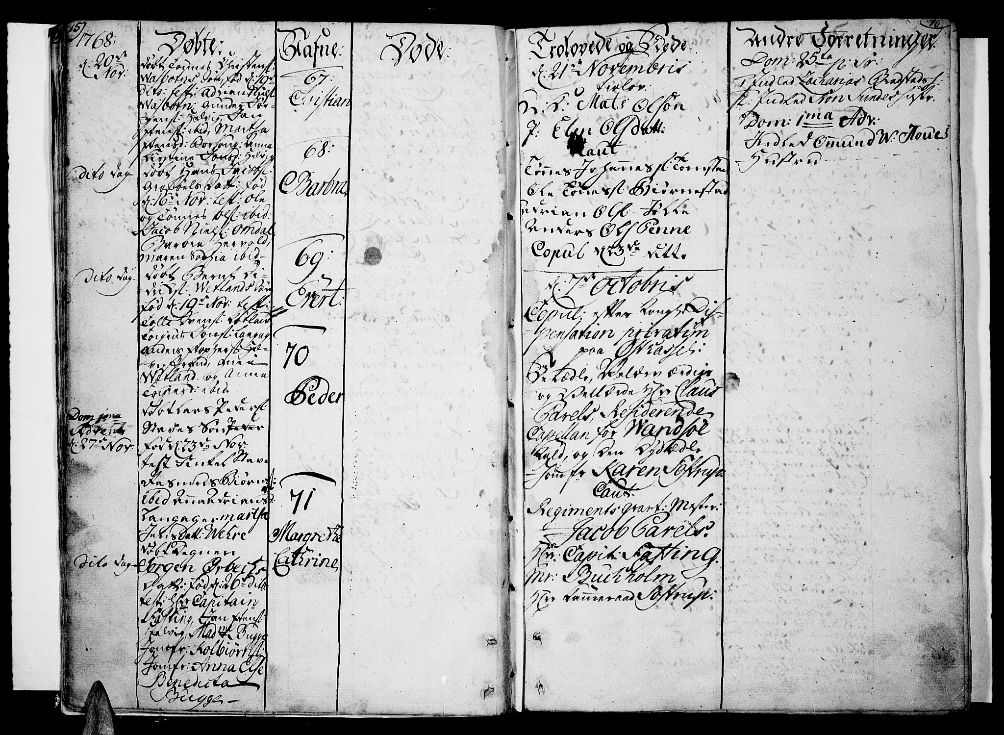 Lista sokneprestkontor, SAK/1111-0027/F/Fa/L0004: Parish register (official) no. A 4, 1768-1794, p. 15-16