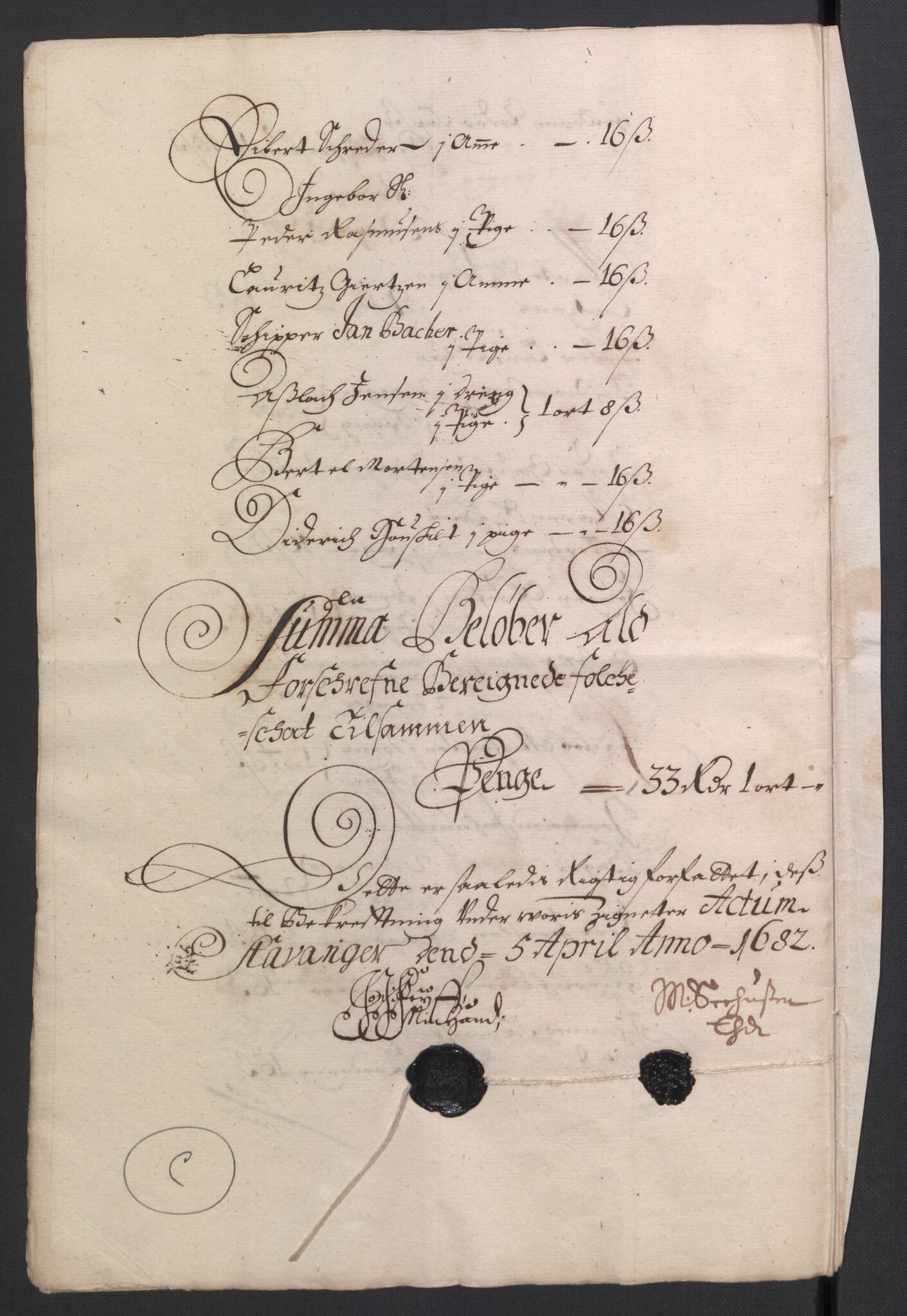 Rentekammeret inntil 1814, Reviderte regnskaper, Byregnskaper, AV/RA-EA-4066/R/Ro/L0301: [O3] Kontribusjonsregnskap, 1679-1684, p. 143