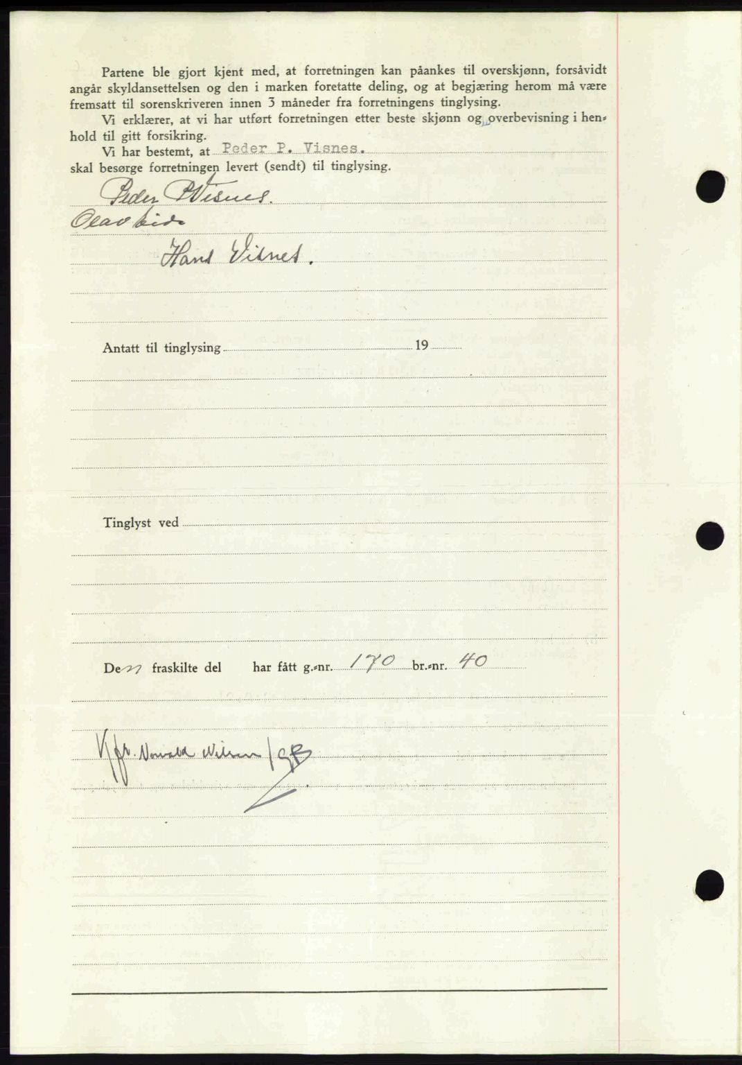 Nordmøre sorenskriveri, AV/SAT-A-4132/1/2/2Ca: Mortgage book no. A92, 1942-1942, Diary no: : 488/1942