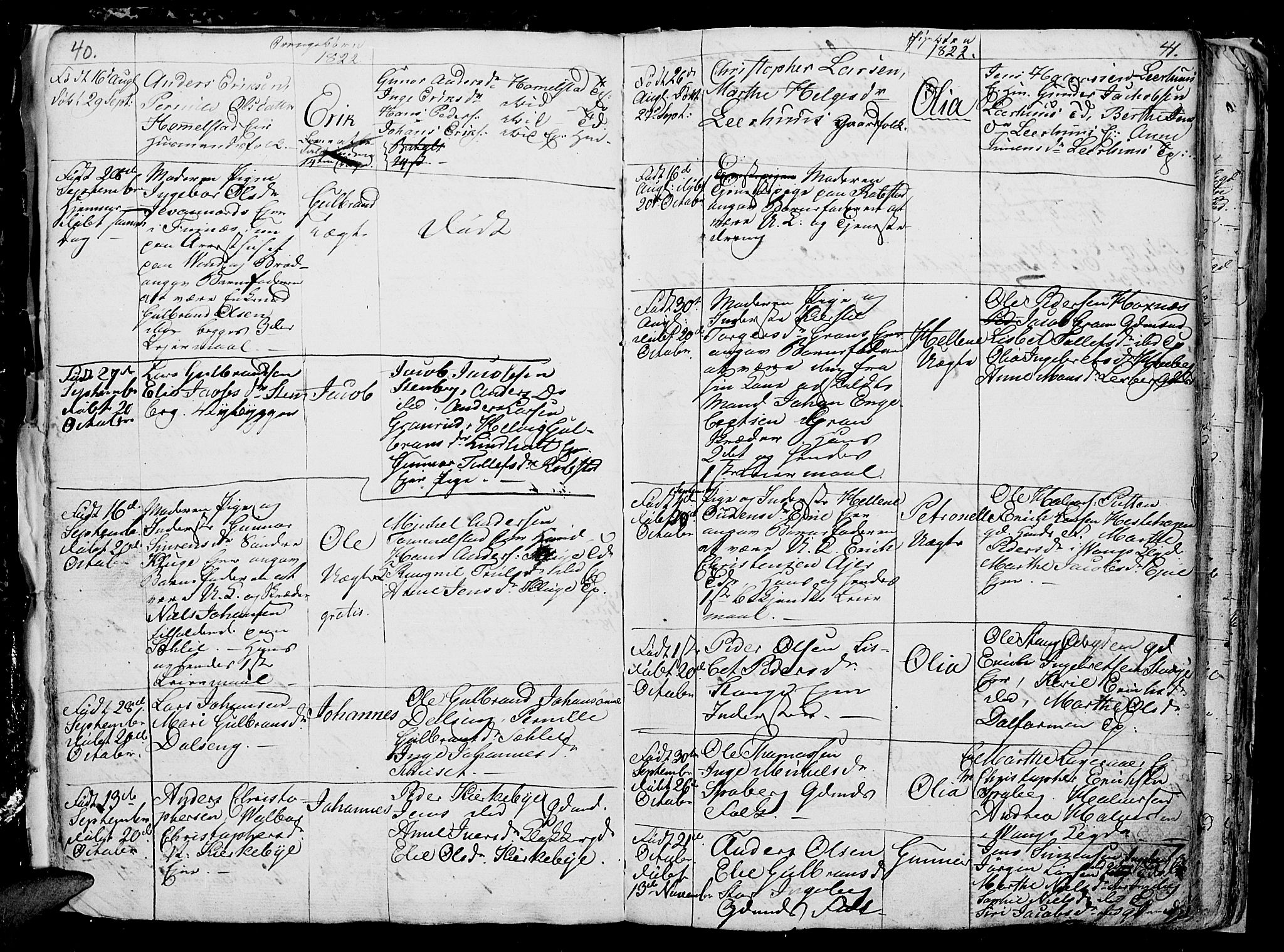 Vang prestekontor, Hedmark, SAH/PREST-008/H/Ha/Hab/L0006: Parish register (copy) no. 6, 1819-1832, p. 40-41