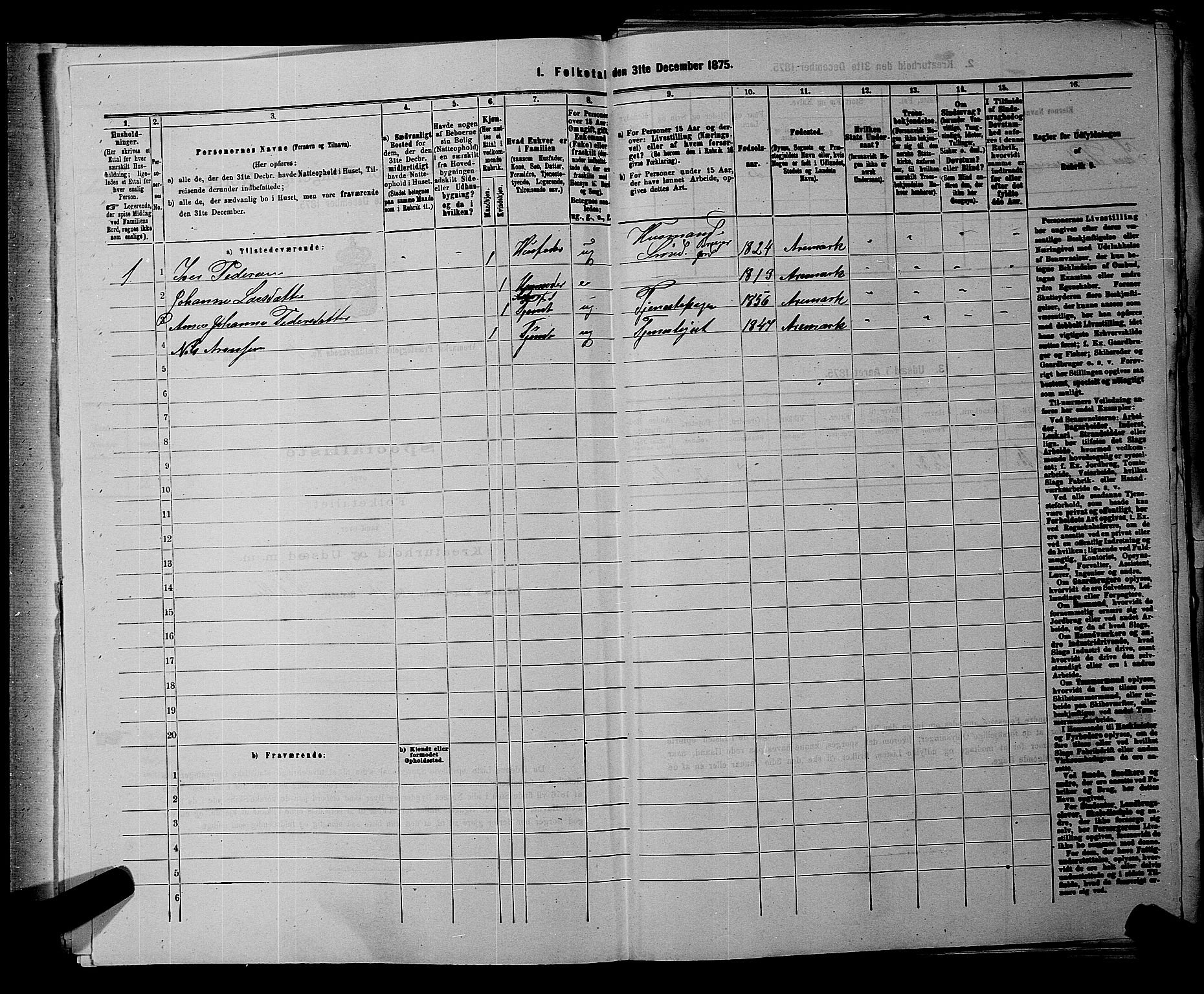 RA, 1875 census for 0118P Aremark, 1875, p. 38