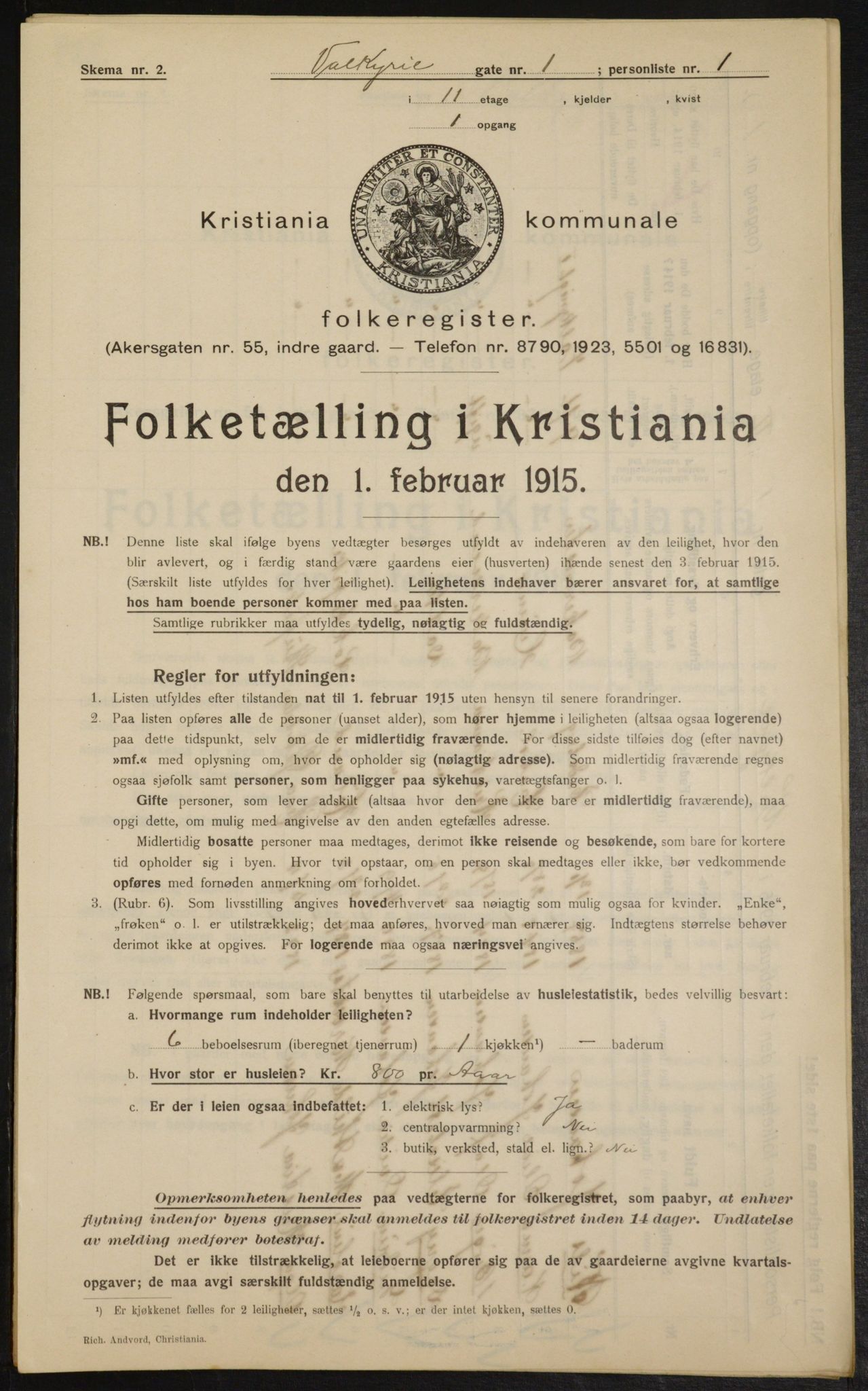 OBA, Municipal Census 1915 for Kristiania, 1915, p. 122280