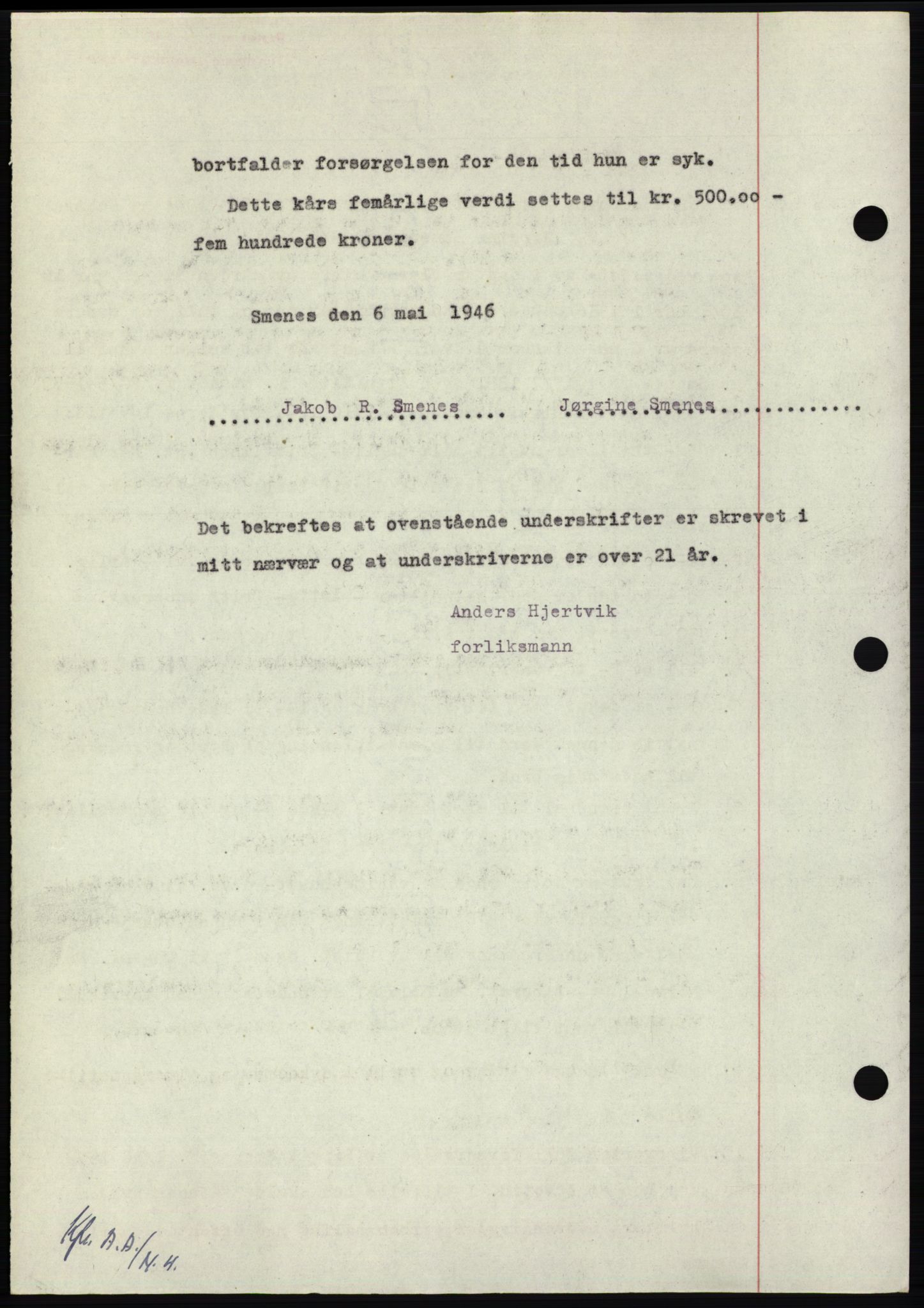 Nordmøre sorenskriveri, AV/SAT-A-4132/1/2/2Ca: Mortgage book no. B94, 1946-1946, Diary no: : 849/1946