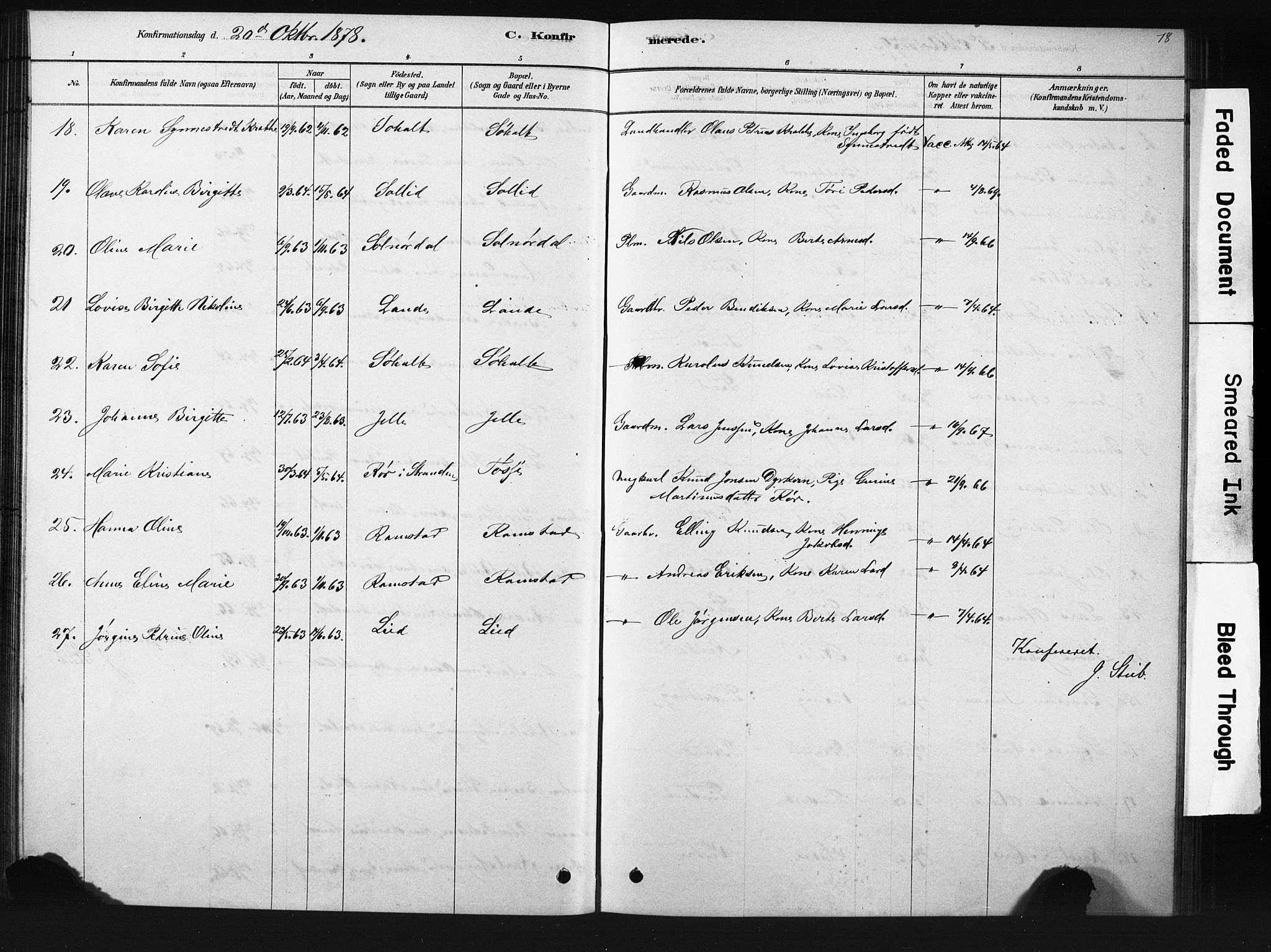 Ministerialprotokoller, klokkerbøker og fødselsregistre - Møre og Romsdal, SAT/A-1454/522/L0326: Parish register (copy) no. 522C05, 1878-1890, p. 78