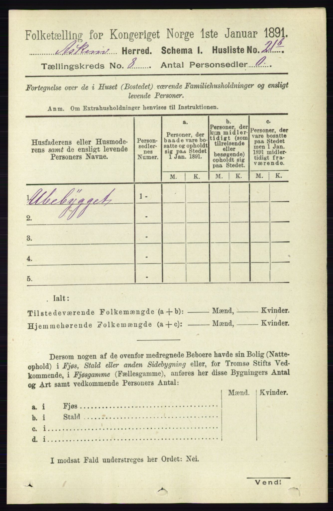 RA, 1891 census for 0124 Askim, 1891, p. 1235