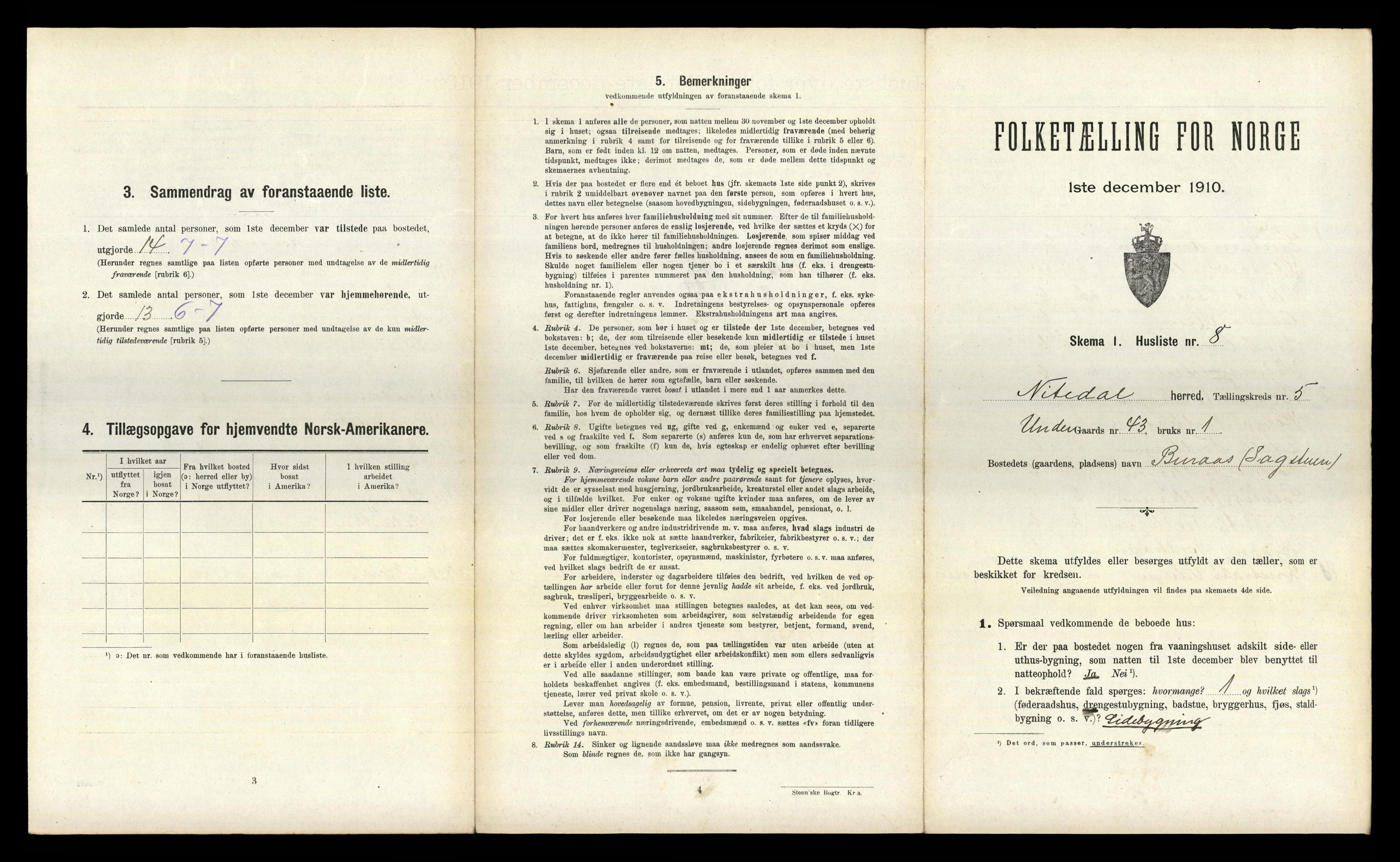 RA, 1910 census for Nittedal, 1910, p. 793