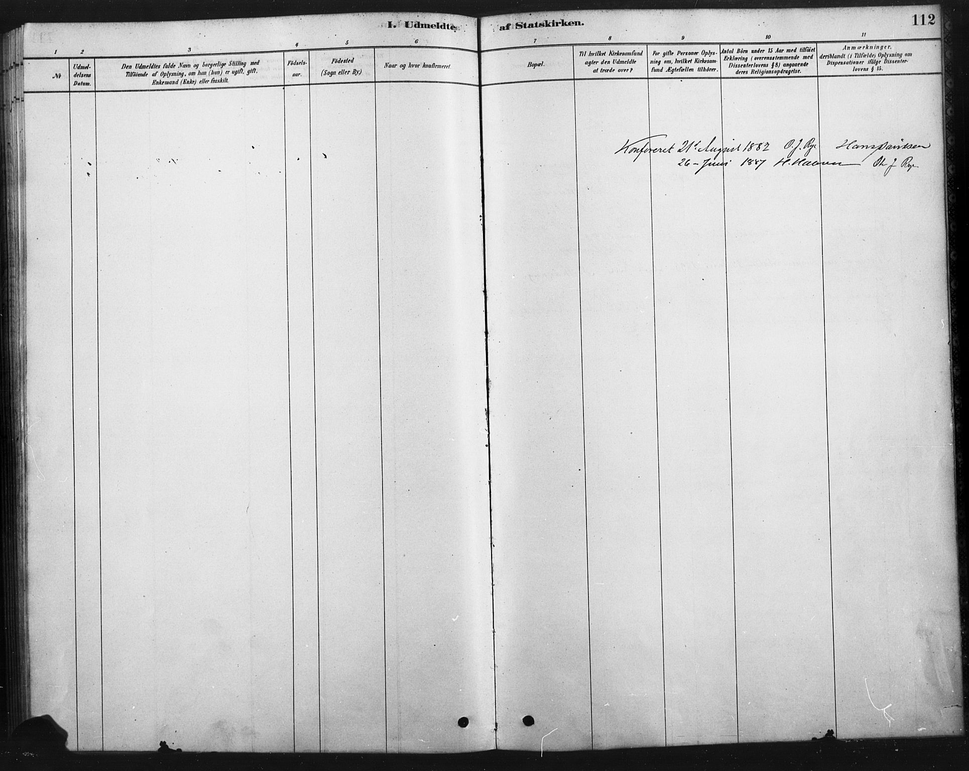 Tolga prestekontor, SAH/PREST-062/K/L0007: Parish register (official) no. 7, 1877-1900, p. 112