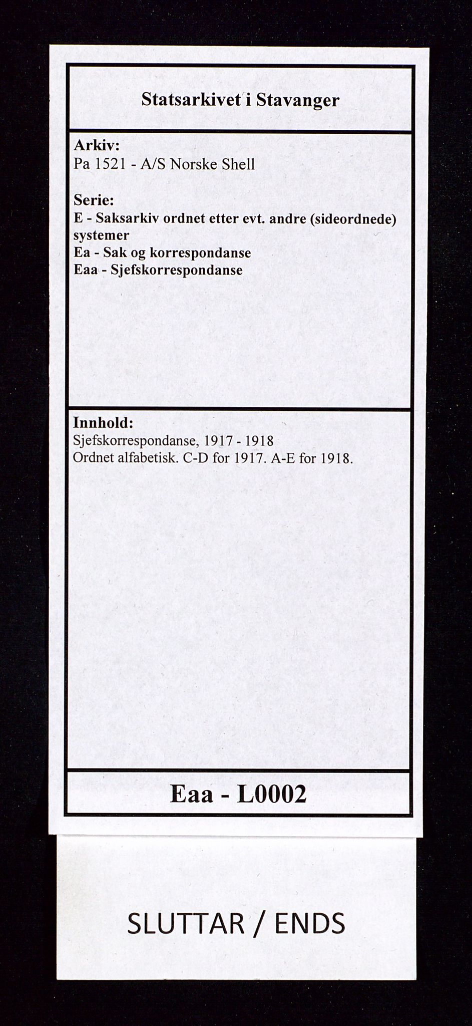 Pa 1521 - A/S Norske Shell, SAST/A-101915/E/Ea/Eaa/L0002: Sjefskorrespondanse, 1917-1918, p. 580