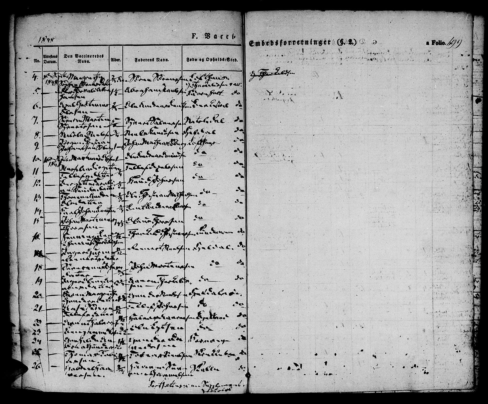 Vestre Moland sokneprestkontor, SAK/1111-0046/F/Fa/Fab/L0005: Parish register (official) no. A 5, 1841-1849, p. 199