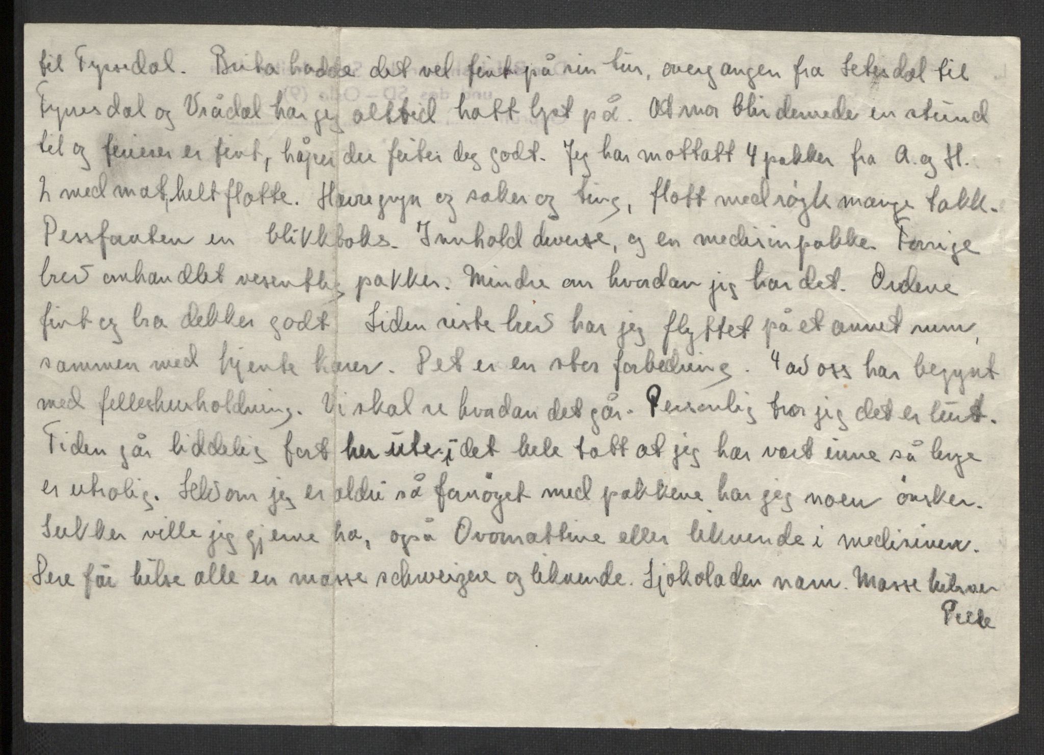 Per Helliesens krigsfangebrev, AV/RA-PA-1330/F/L0001: 1 Brev fra Bredtvet, 6 brev (derav 1 kopi) fra Grini, 33 brev (derav 2 kopier) fra Sachsenhausen, 1 brev fra Neuengamme og et eksemplar av illegal nyhetsavis., 1942-1945