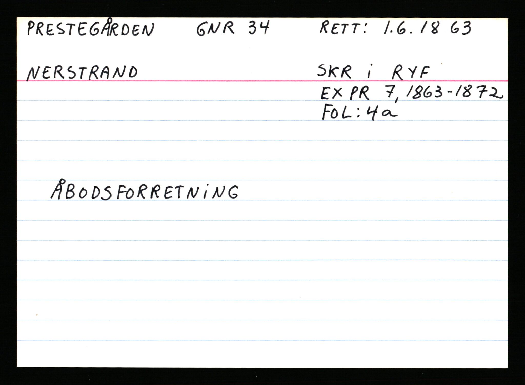 Statsarkivet i Stavanger, AV/SAST-A-101971/03/Y/Ym/L0045: Åstedskort sortert etter gårdsnavn: Prestegården - Rapstad, 1600-1950, p. 32