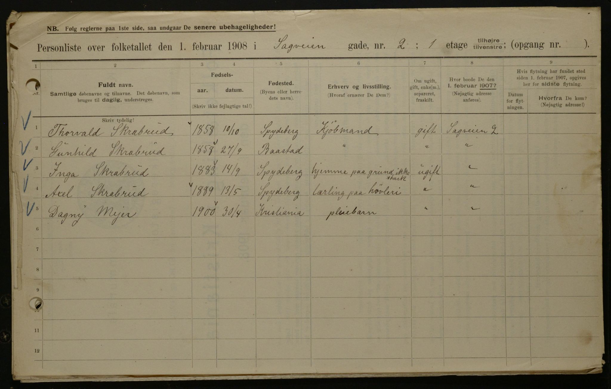 OBA, Municipal Census 1908 for Kristiania, 1908, p. 77882