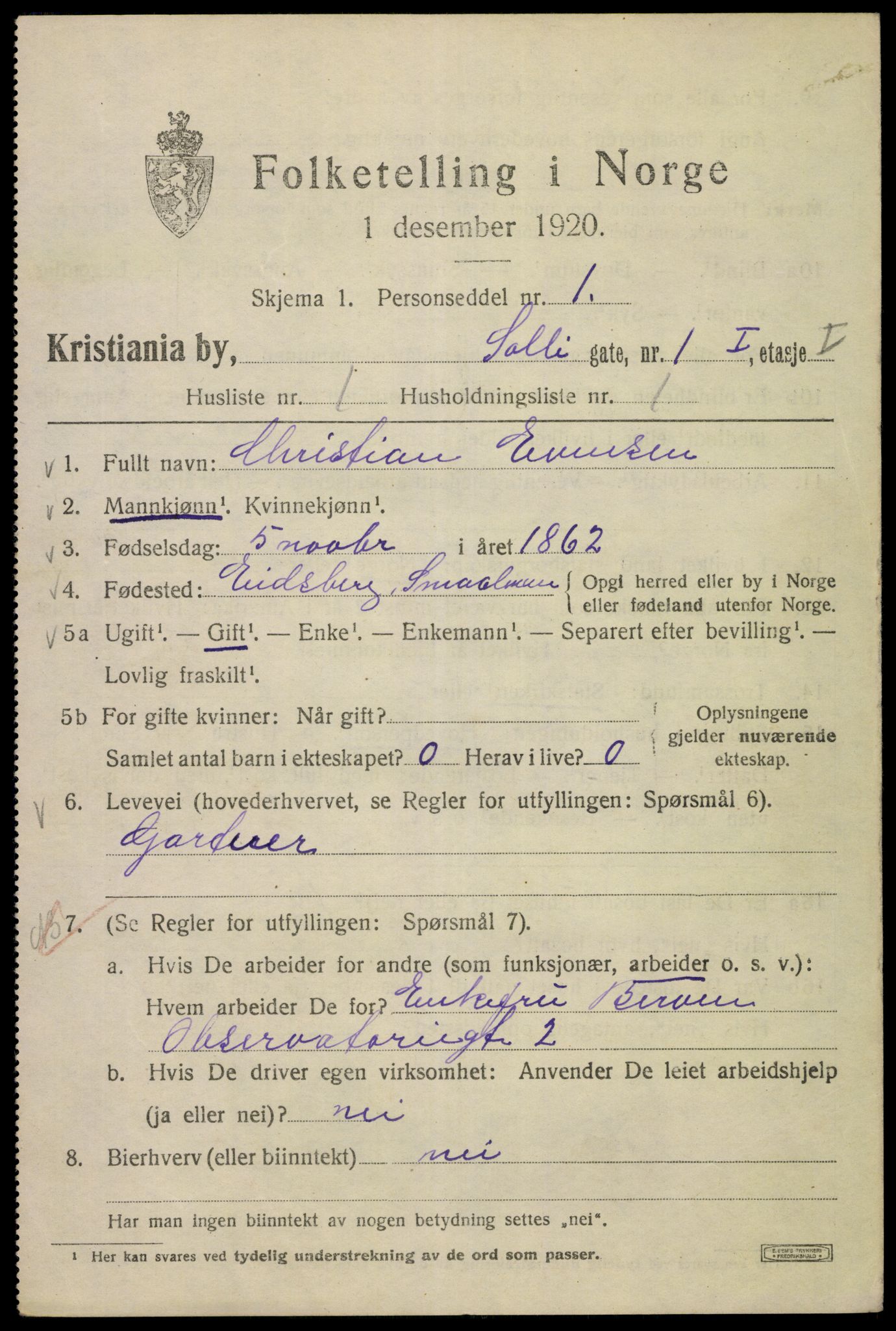 SAO, 1920 census for Kristiania, 1920, p. 527777