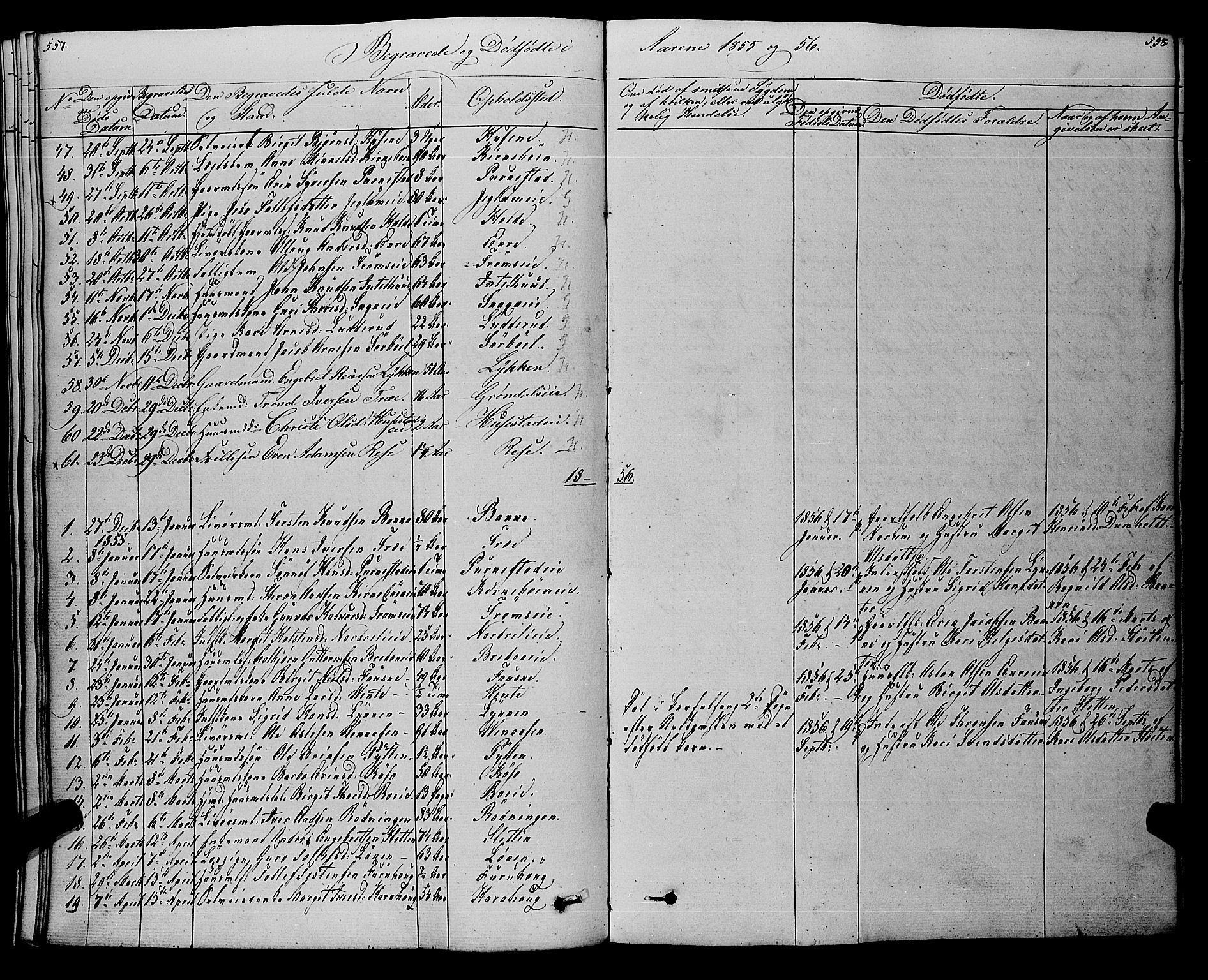 Gol kirkebøker, AV/SAKO-A-226/F/Fa/L0002: Parish register (official) no. I 2, 1837-1863, p. 557-558