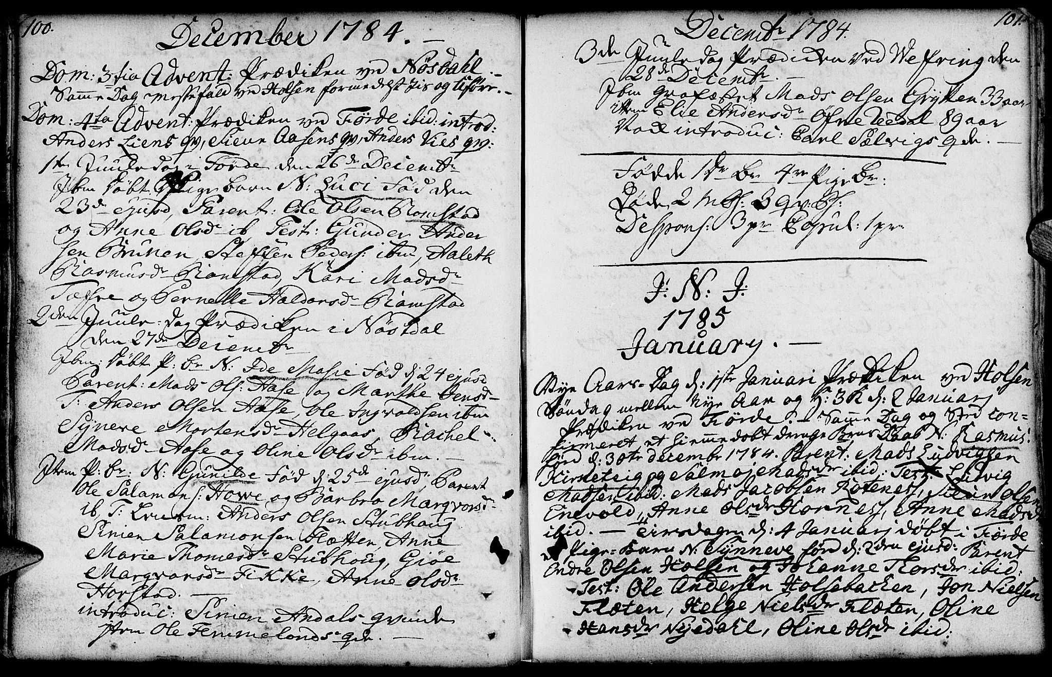 Førde sokneprestembete, SAB/A-79901/H/Haa/Haaa/L0004: Parish register (official) no. A 4, 1781-1803, p. 100-101