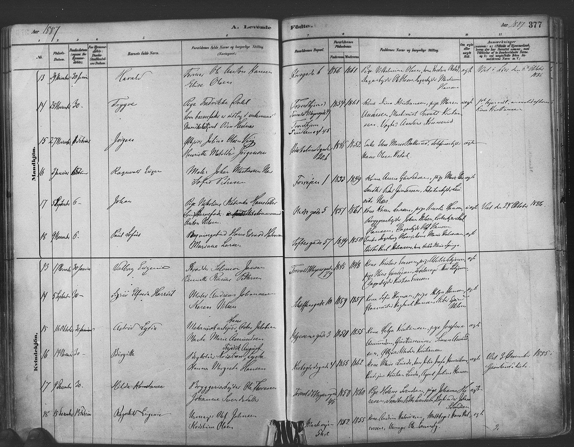 Paulus prestekontor Kirkebøker, AV/SAO-A-10871/F/Fa/L0003: Parish register (official) no. 3, 1879-1887, p. 377